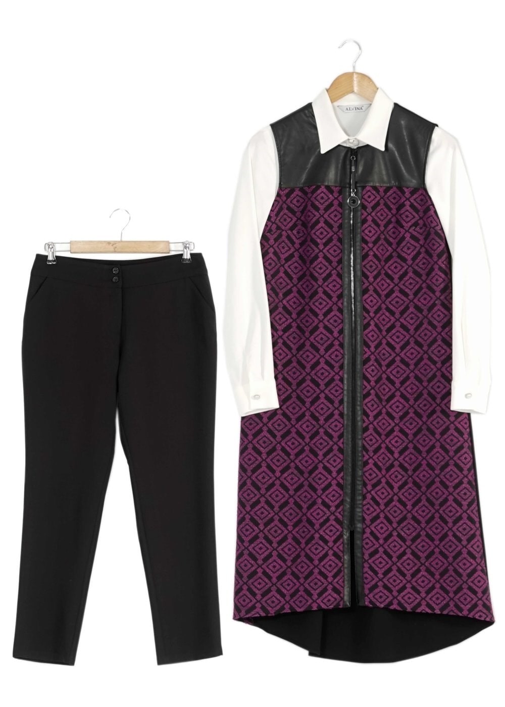 Tesettür giyim FUŞYA 3161P TAKIM