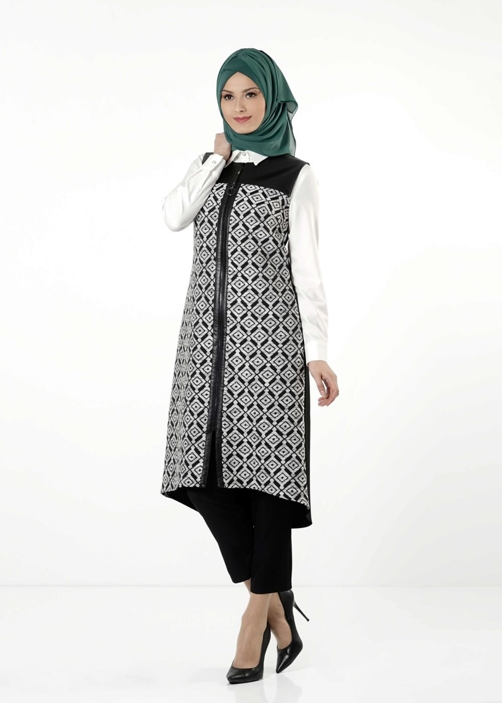 Tesettür giyim SİYAH 3161P TAKIM