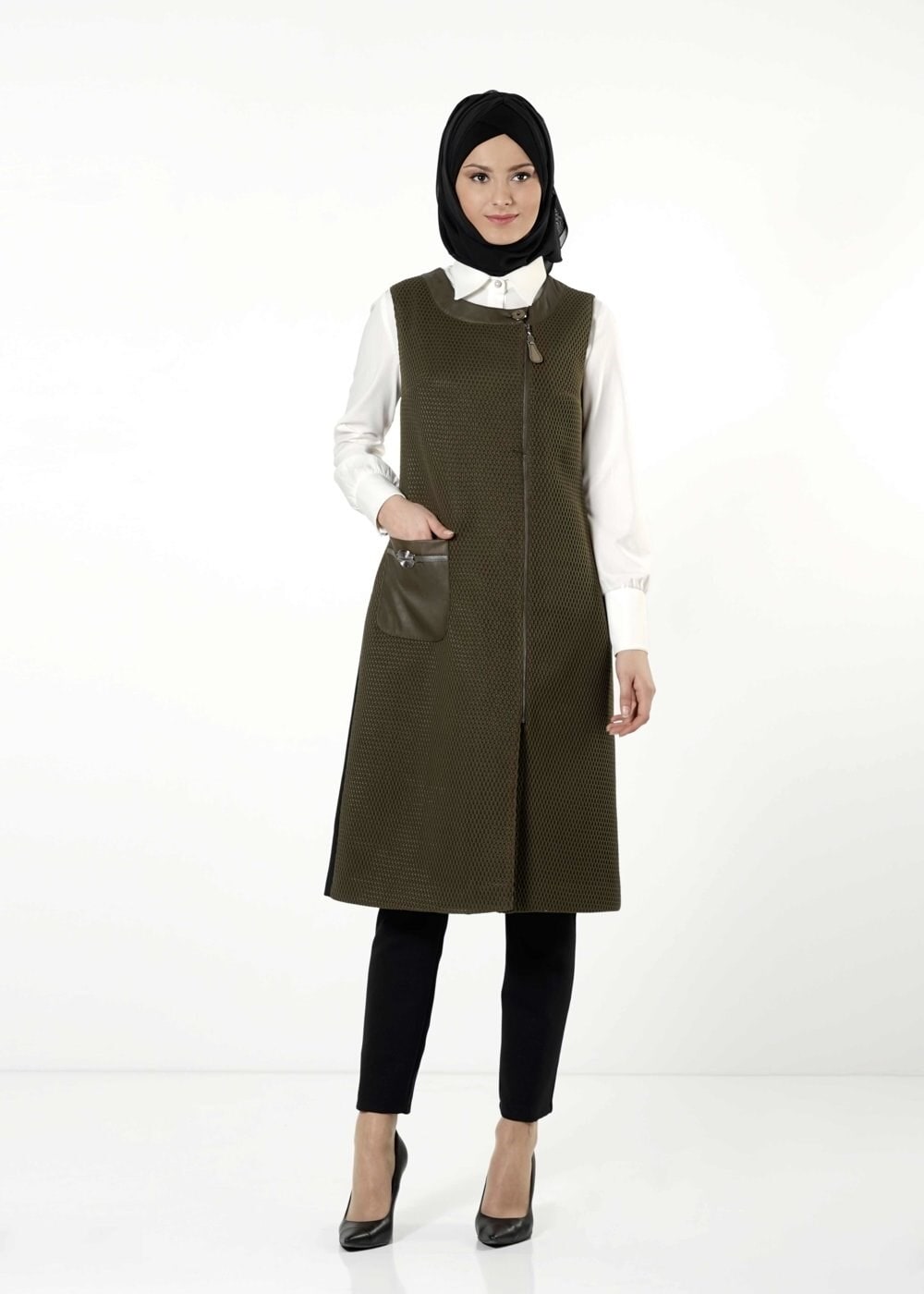 Tesettür giyim HAKİ 3171P TAKIM