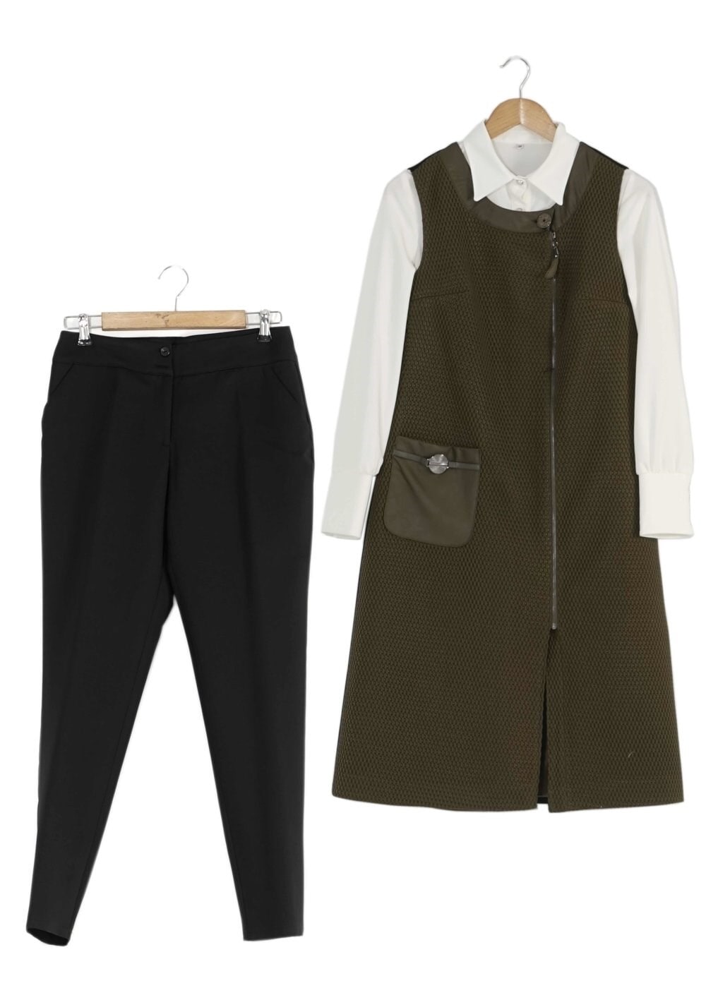 Tesettür giyim HAKİ 3171P TAKIM