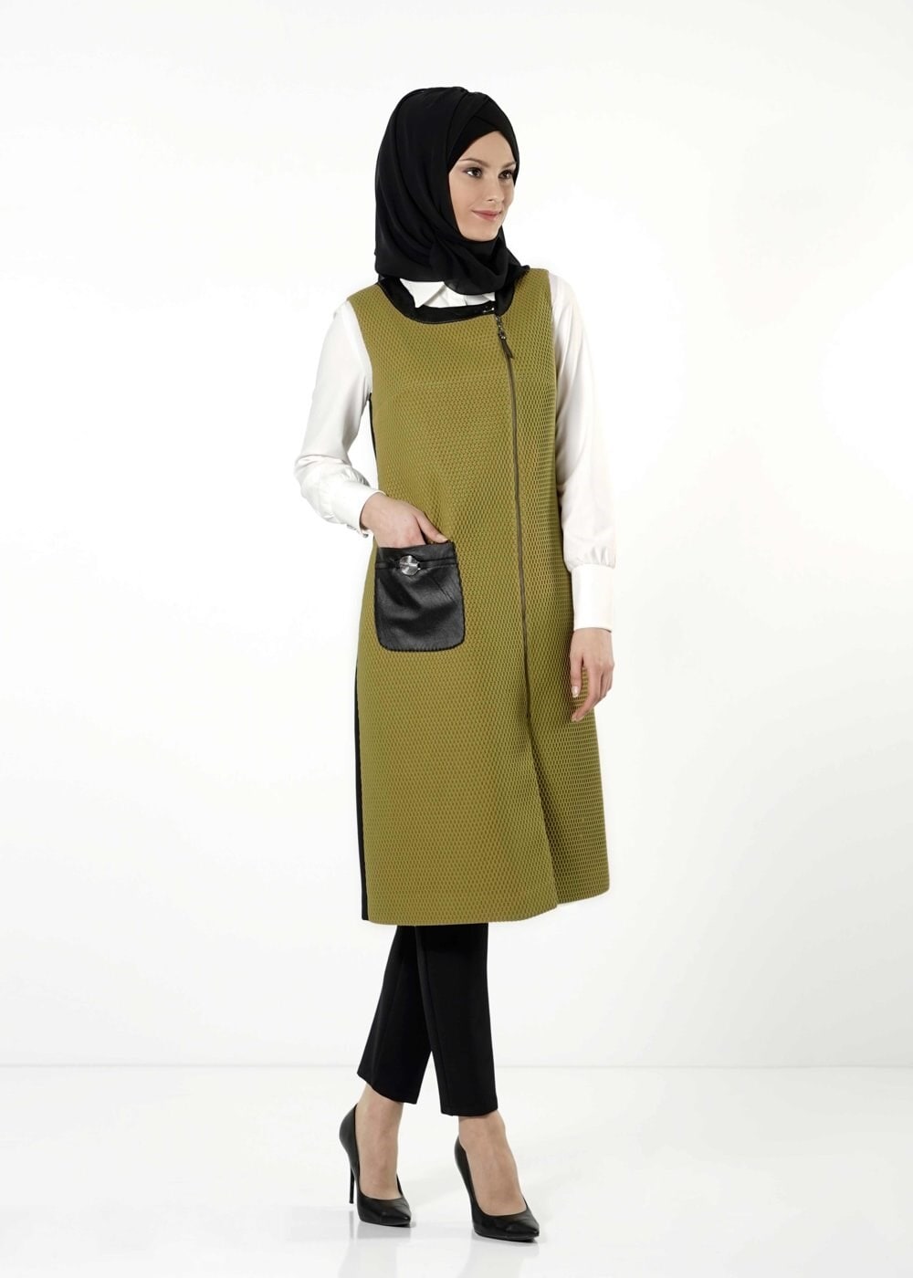 Tesettür giyim YEŞİL 3171P TAKIM