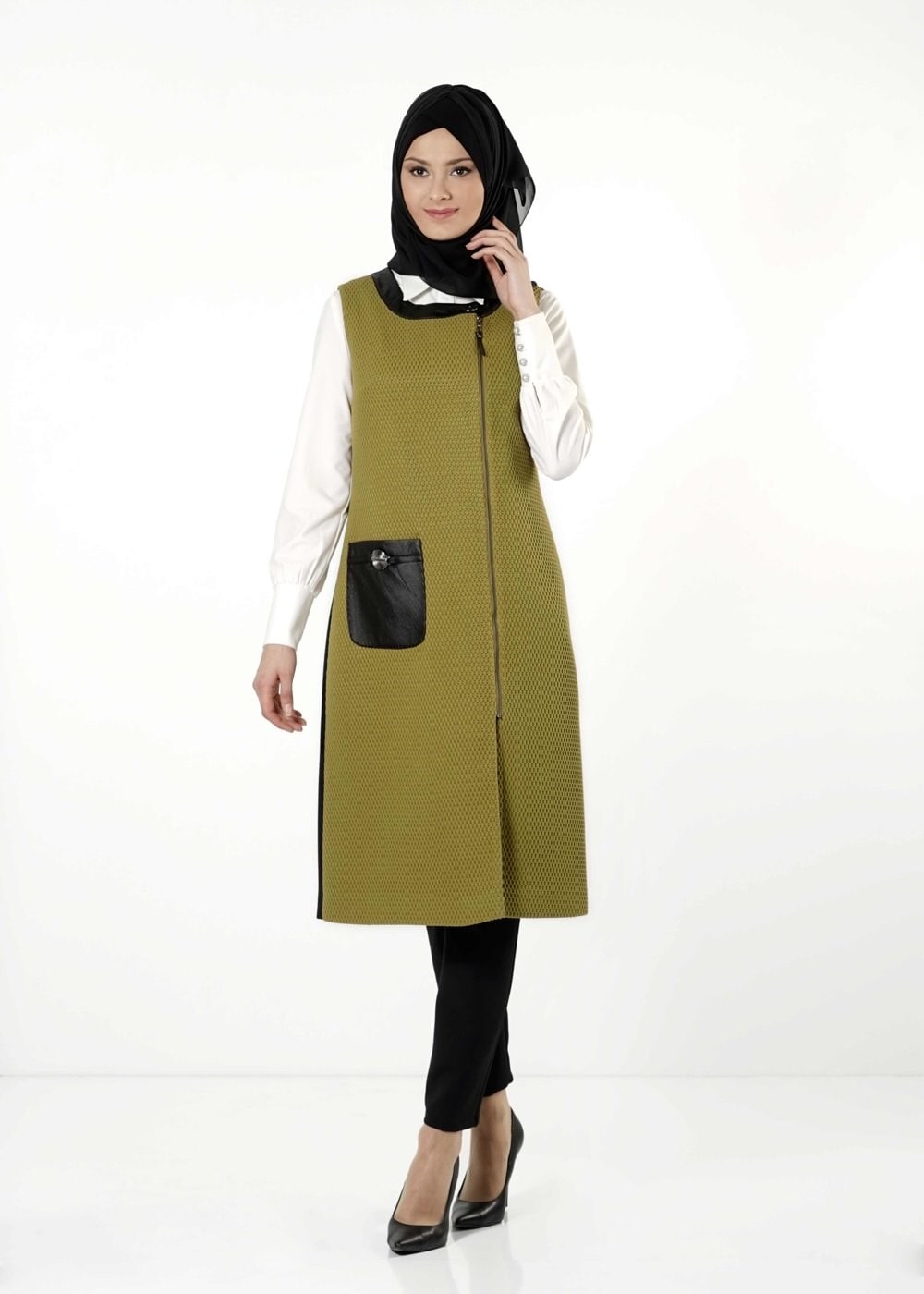 Tesettür giyim YEŞİL 3171P TAKIM