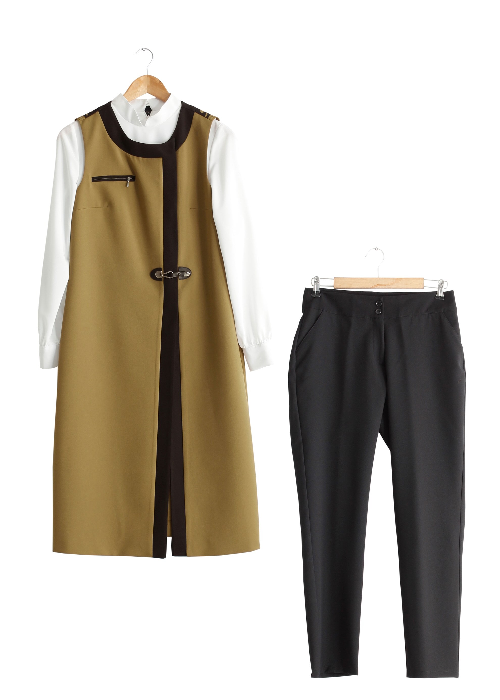 Tesettür giyim KAHVE 3172P TAKIM