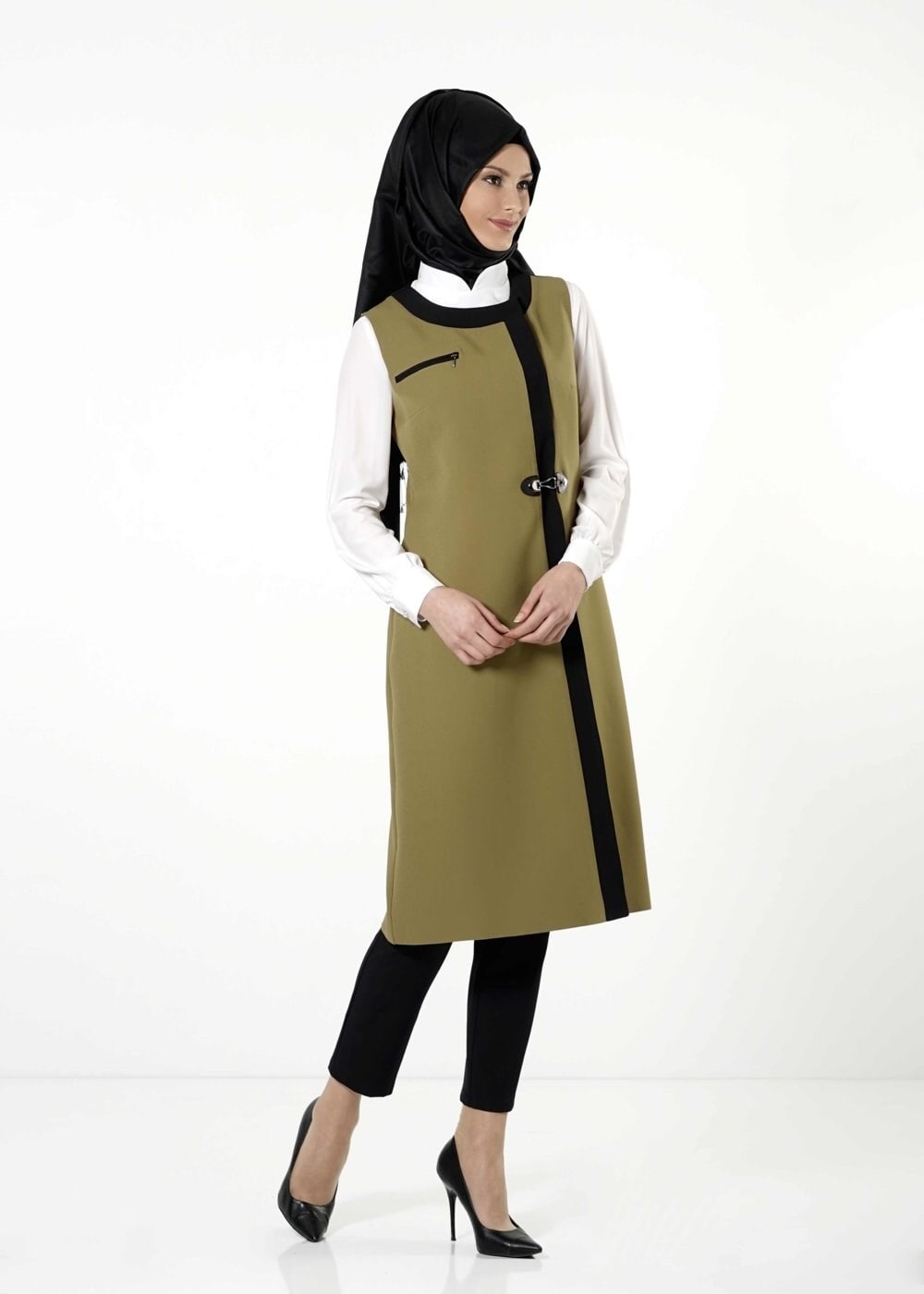 Tesettür giyim YEŞİL 3172P TAKIM