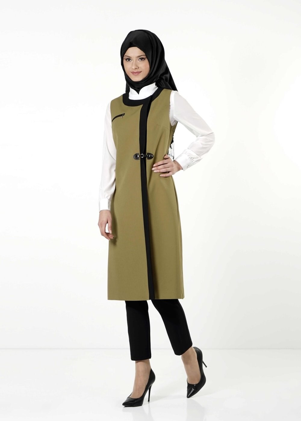 Tesettür giyim YEŞİL 3172P TAKIM