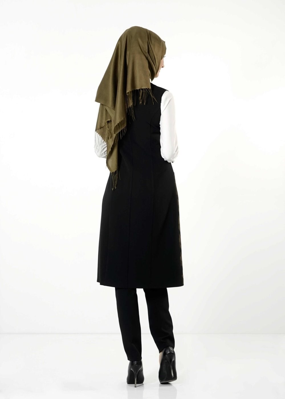 Tesettür giyim HAKİ 3173P TAKIM