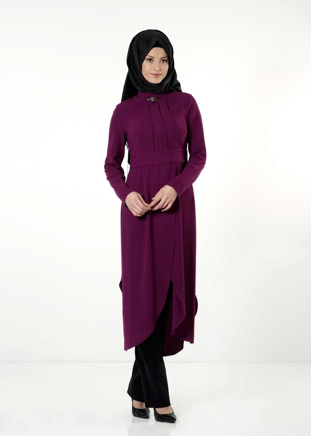 Tesettür giyim FUŞYA 3176P TAKIM