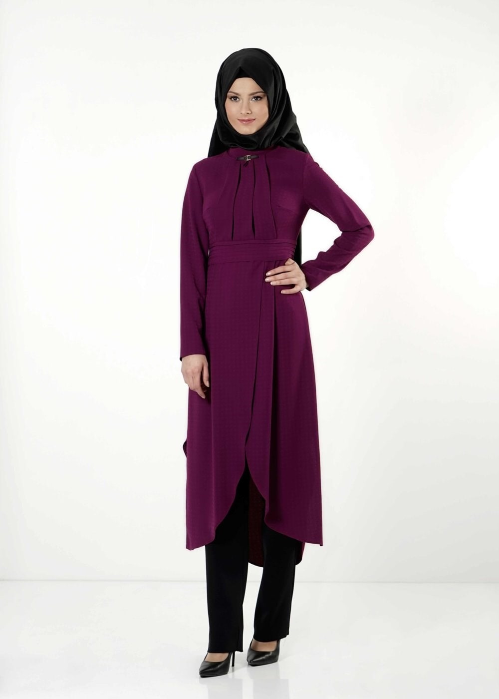 Tesettür giyim FUŞYA 3176P TAKIM