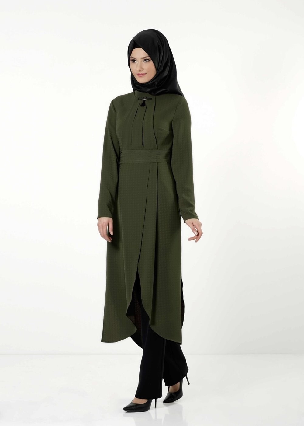 Tesettür giyim HAKİ 3176P TAKIM