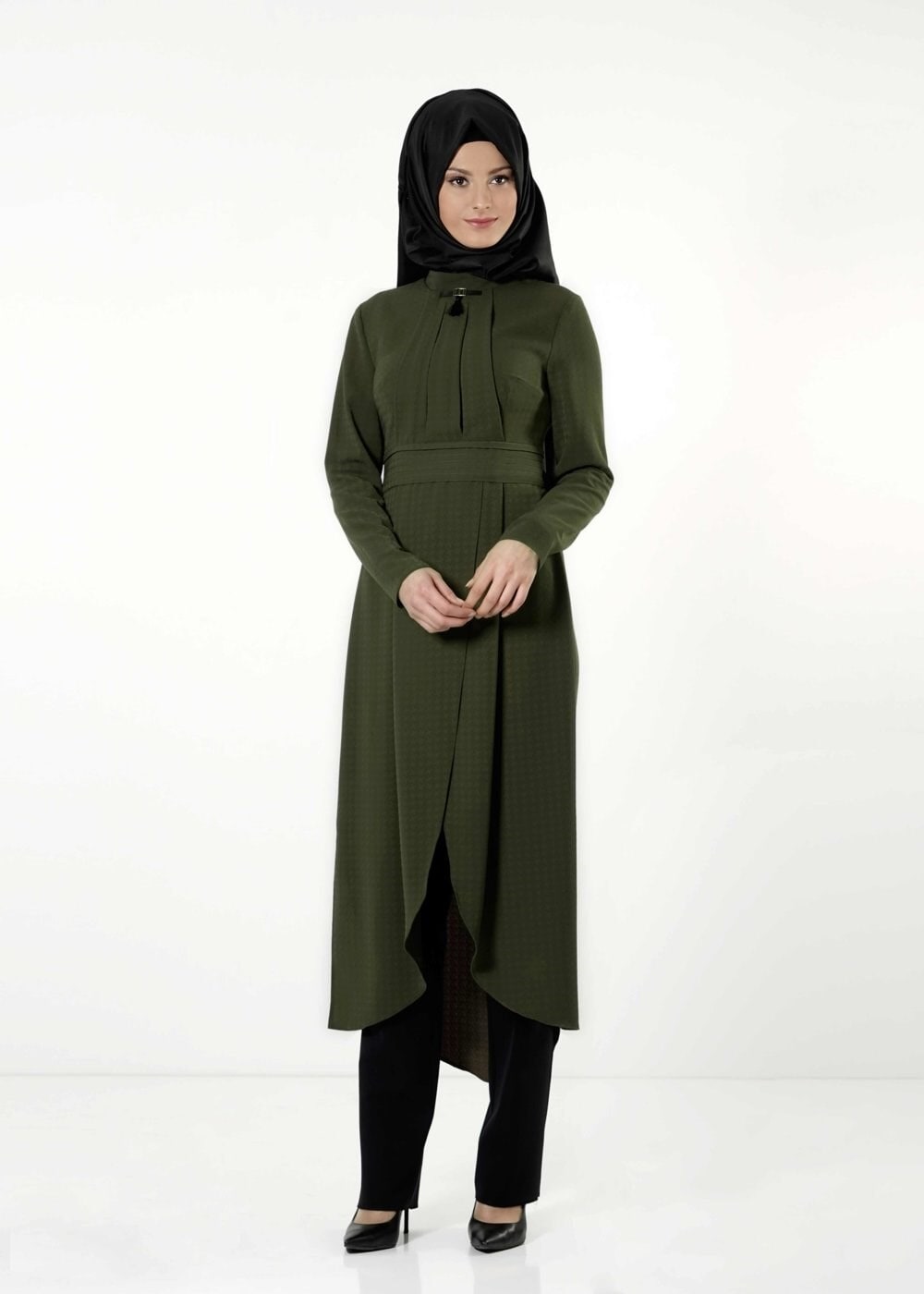 Tesettür giyim HAKİ 3176P TAKIM