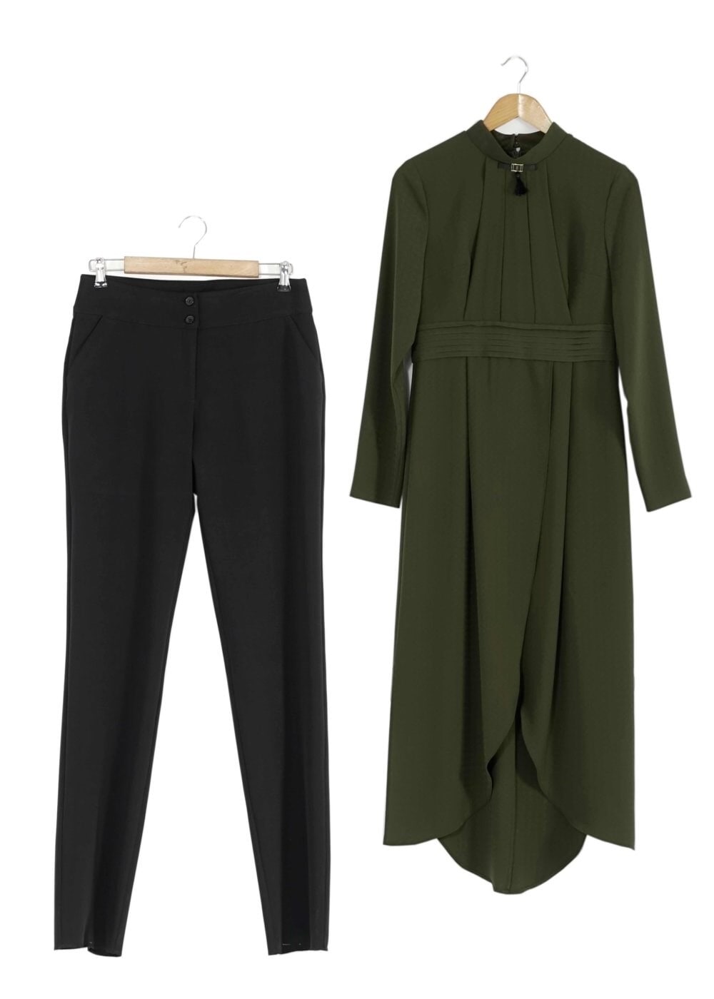 Tesettür giyim HAKİ 3176P TAKIM