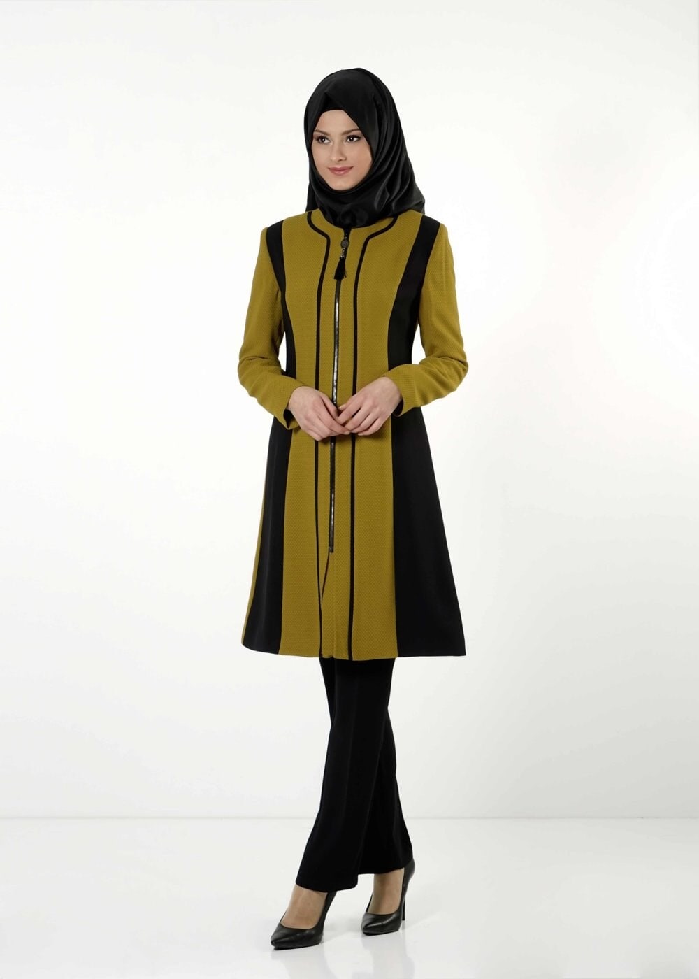 Tesettür giyim SARI 3179P TAKIM