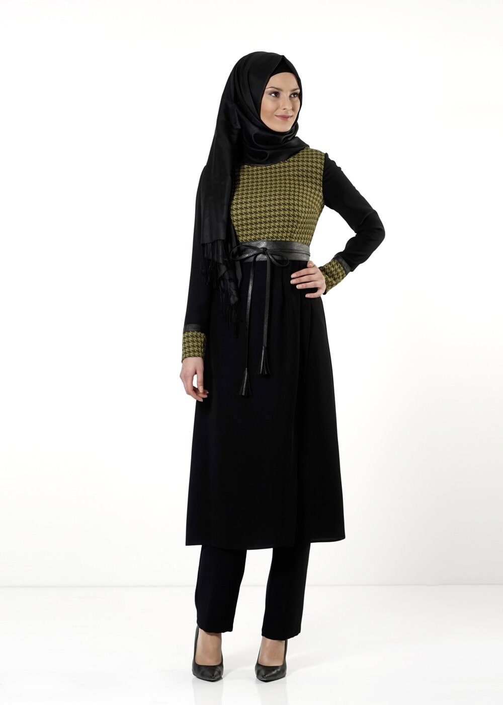 Tesettür giyim YEŞİL 3183P TAKIM