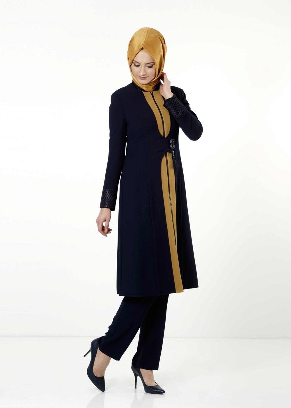 Tesettür giyim SARI 3187P TAKIM