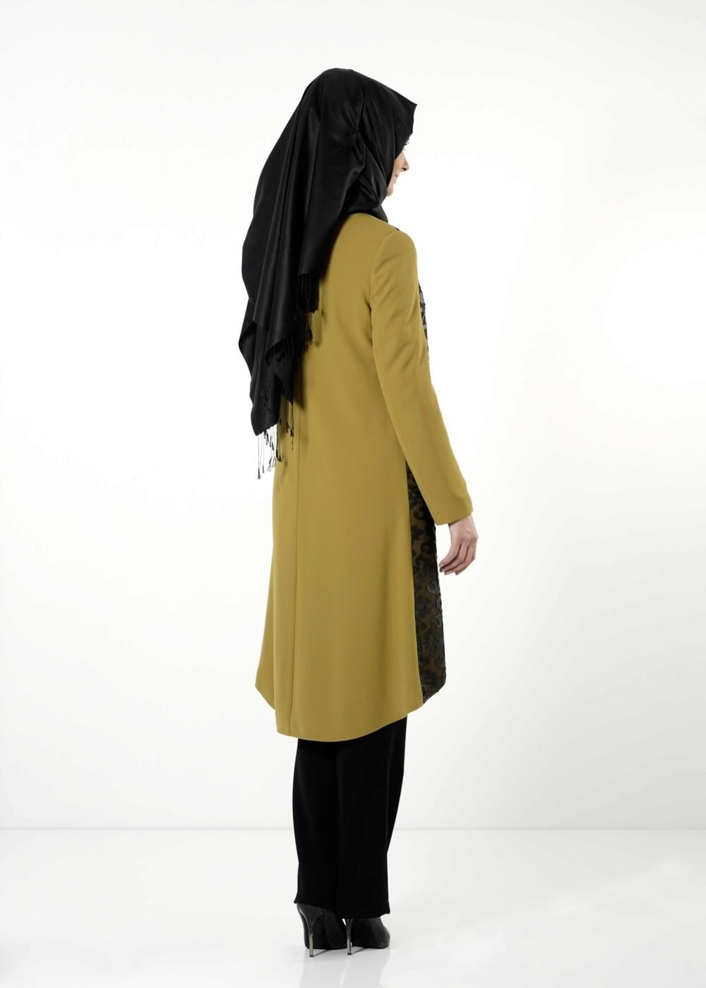 Tesettür giyim SARI 3193P TAKIM