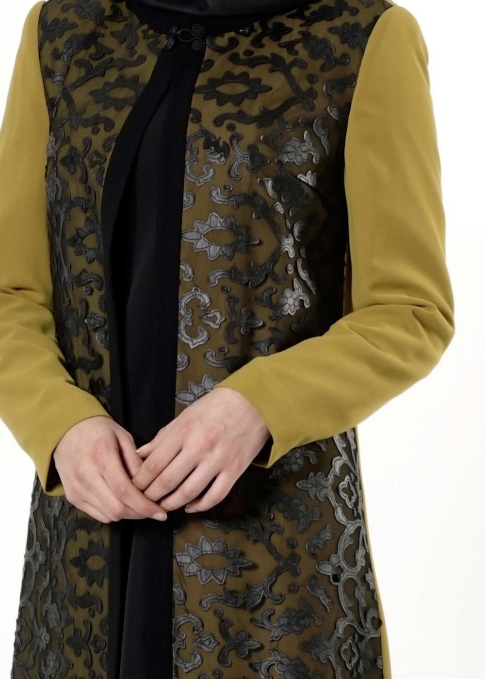 Tesettür giyim SARI 3193P TAKIM