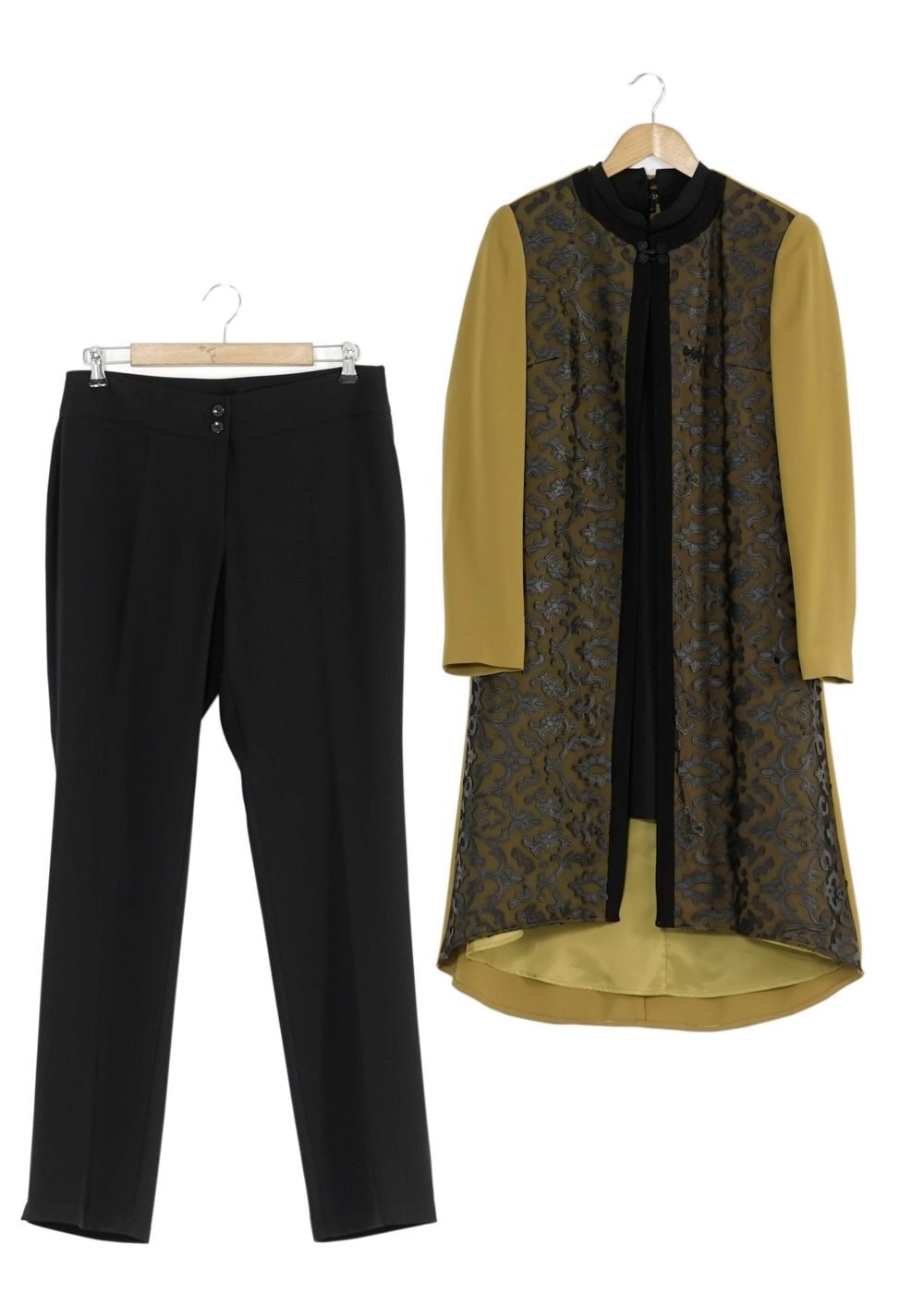 Tesettür giyim SARI 3193P TAKIM