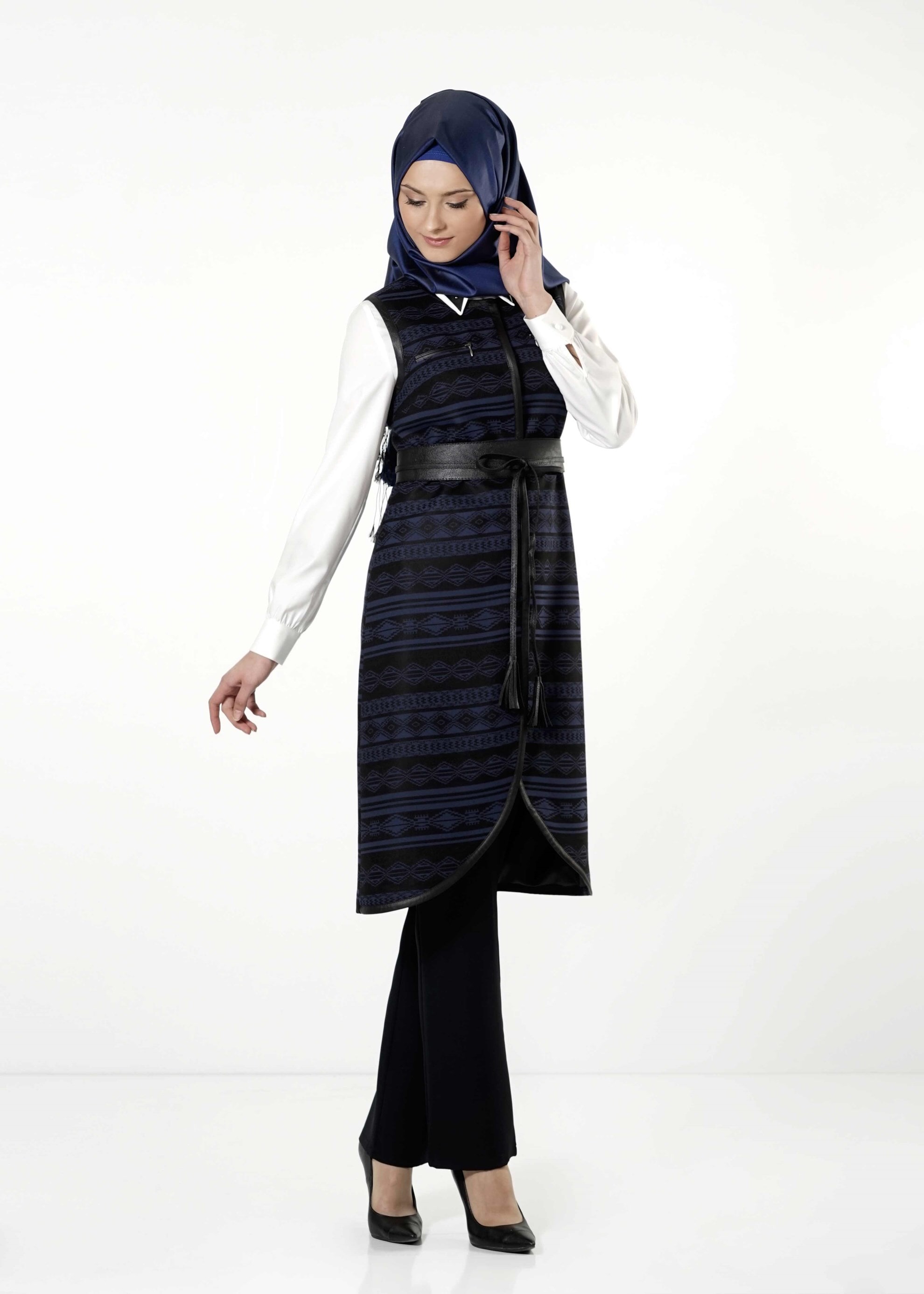 Tesettür giyim LACİVERT 3195P TAKIM