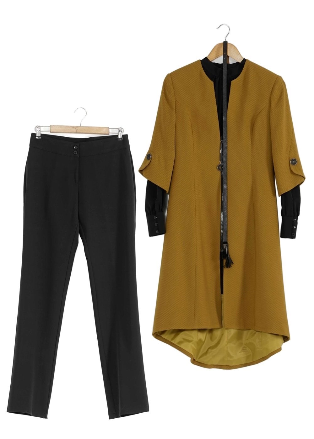 Tesettür giyim SARI 3198P TAKIM