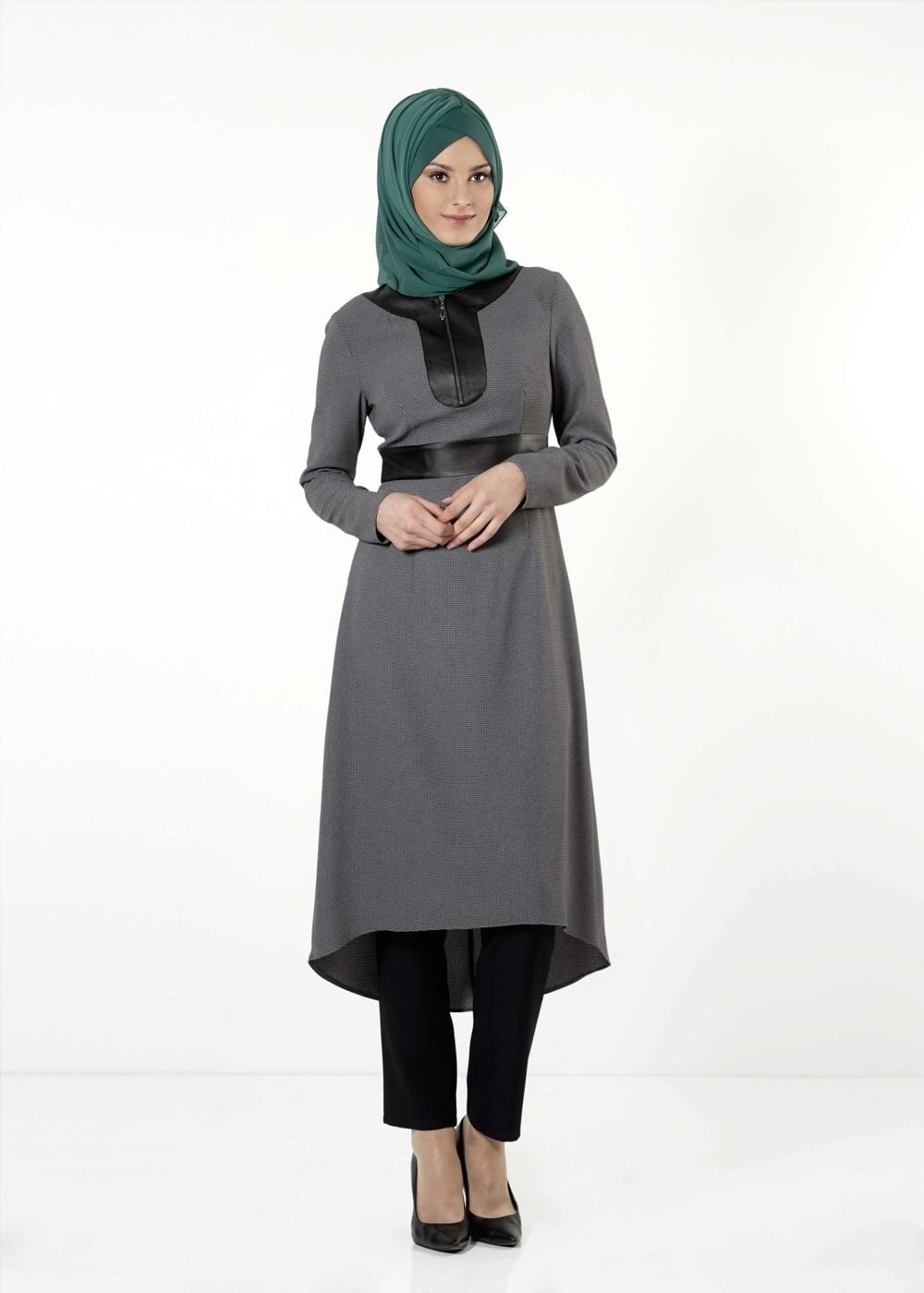 Tesettür giyim GRİ 3200P TAKIM