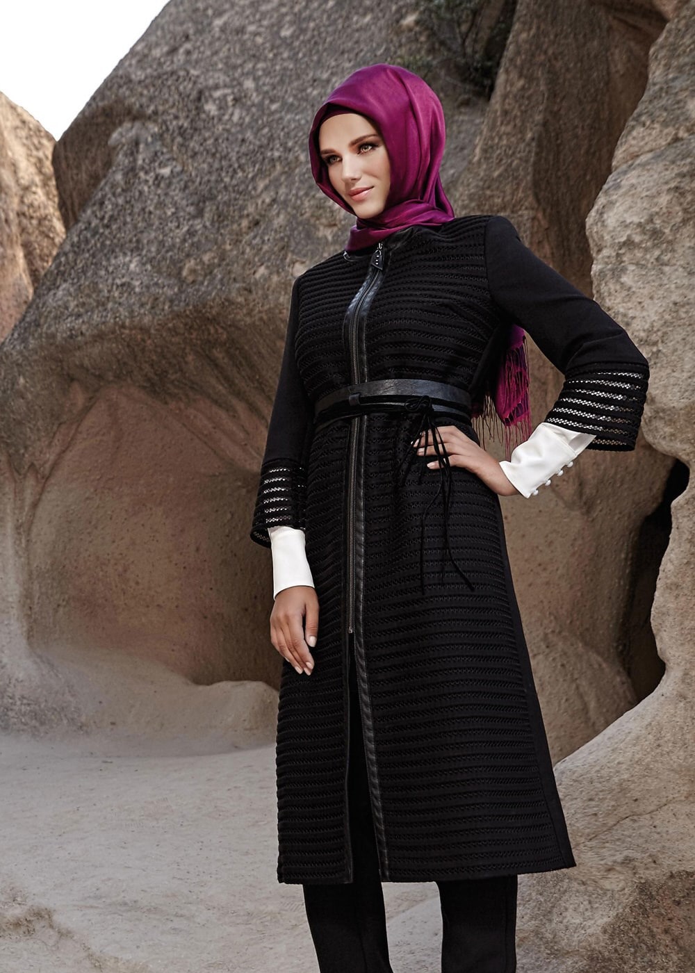 Tesettür giyim SİYAH 3204P TAKIM