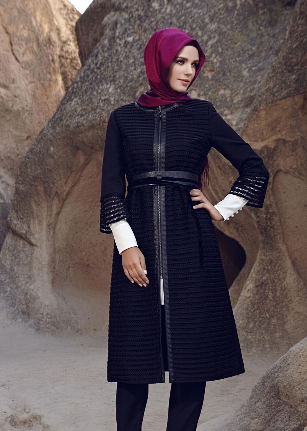 Tesettür giyim LACİVERT 3204P TAKIM