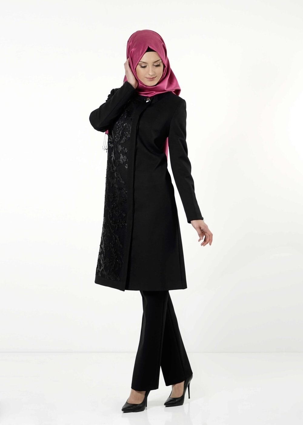 Tesettür giyim SİYAH 3206P TAKIM