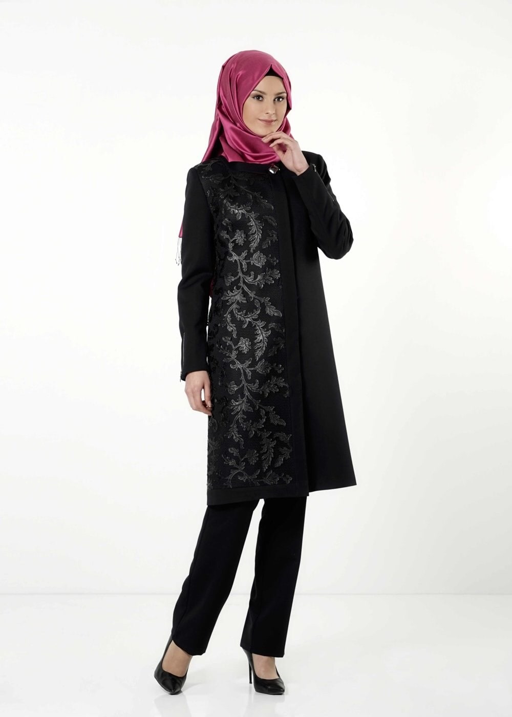 Tesettür giyim SİYAH 3206P TAKIM