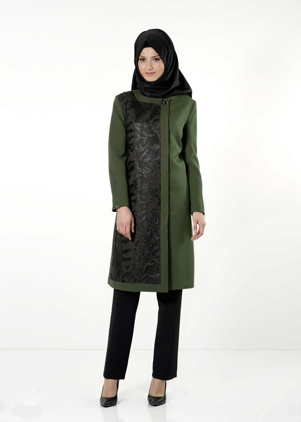 Tesettür giyim YEŞİL 3206P TAKIM