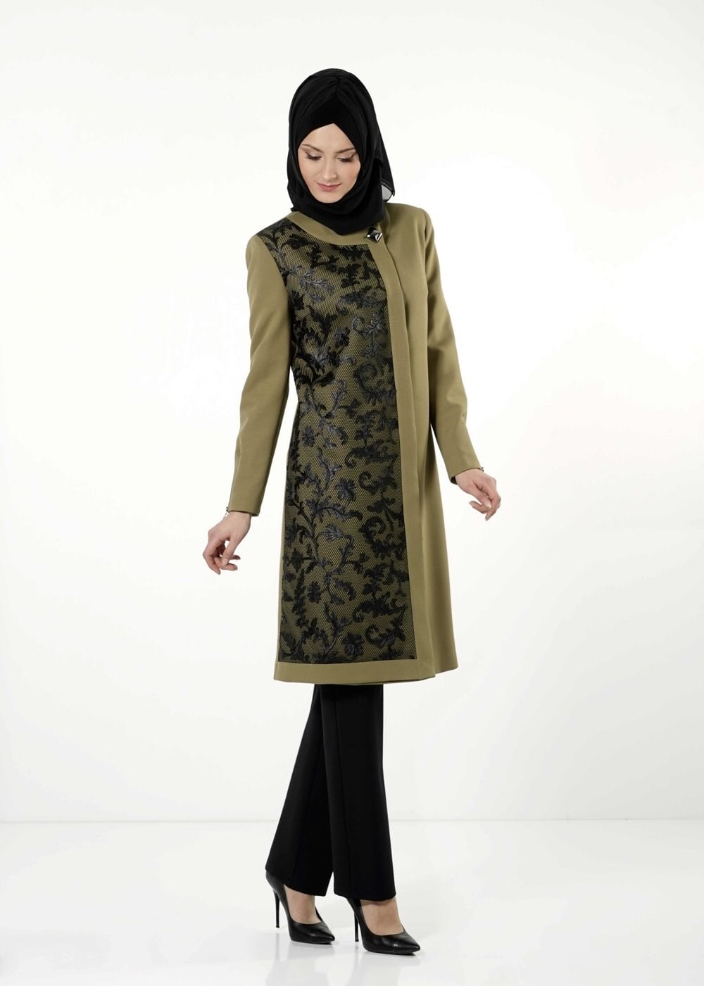 Tesettür giyim YEŞİL 3206P TAKIM