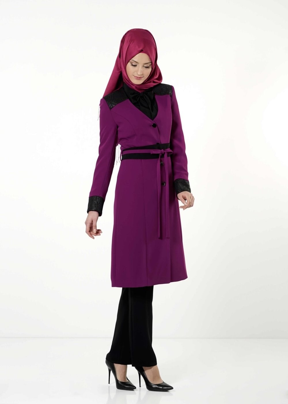 Tesettür giyim FUŞYA 3207P TAKIM