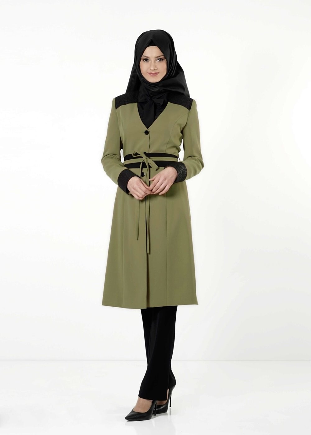 Tesettür giyim YEŞİL 3207P TAKIM
