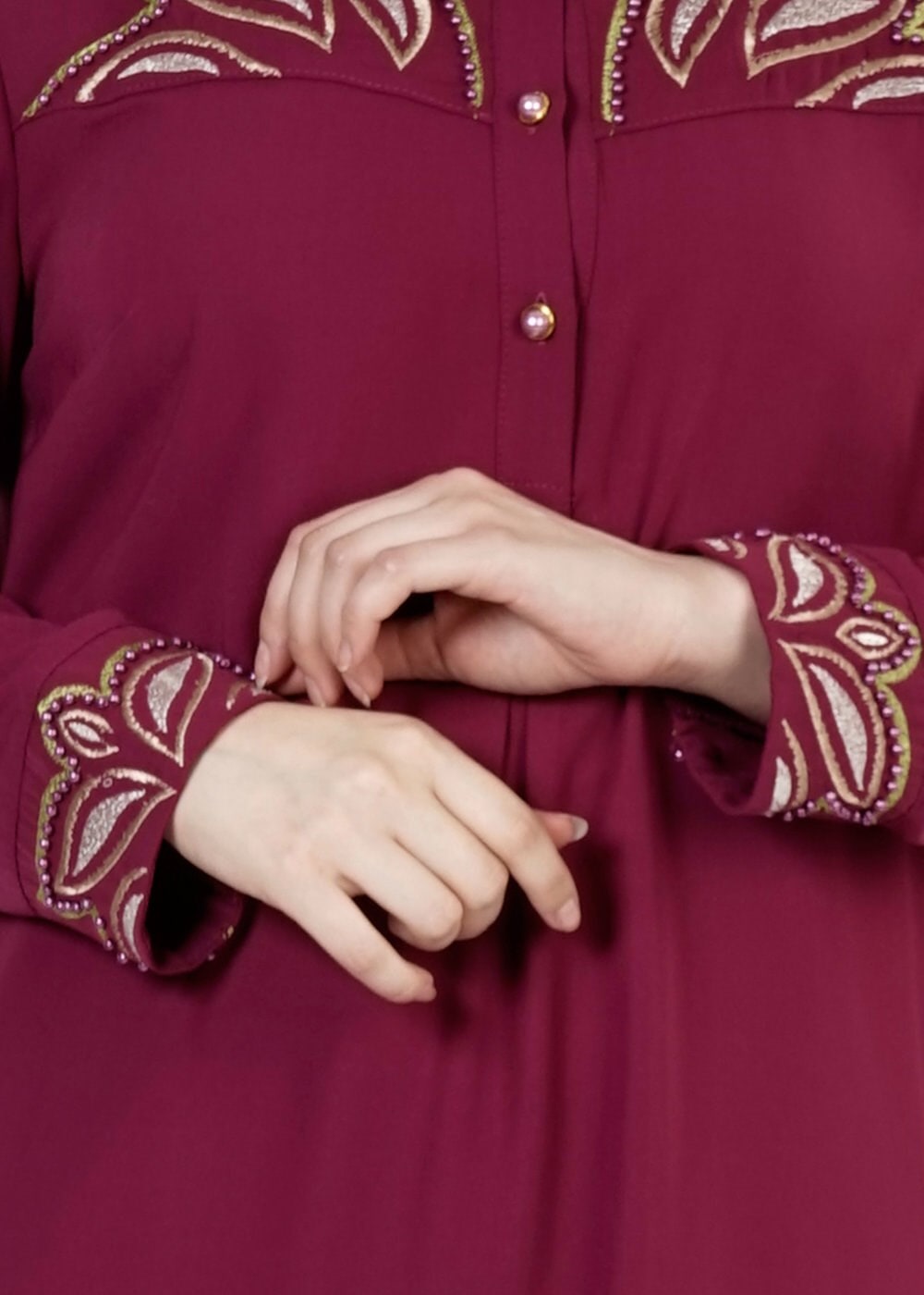 Tesettür giyim MOR NAKIŞLI TUNİK 2489 