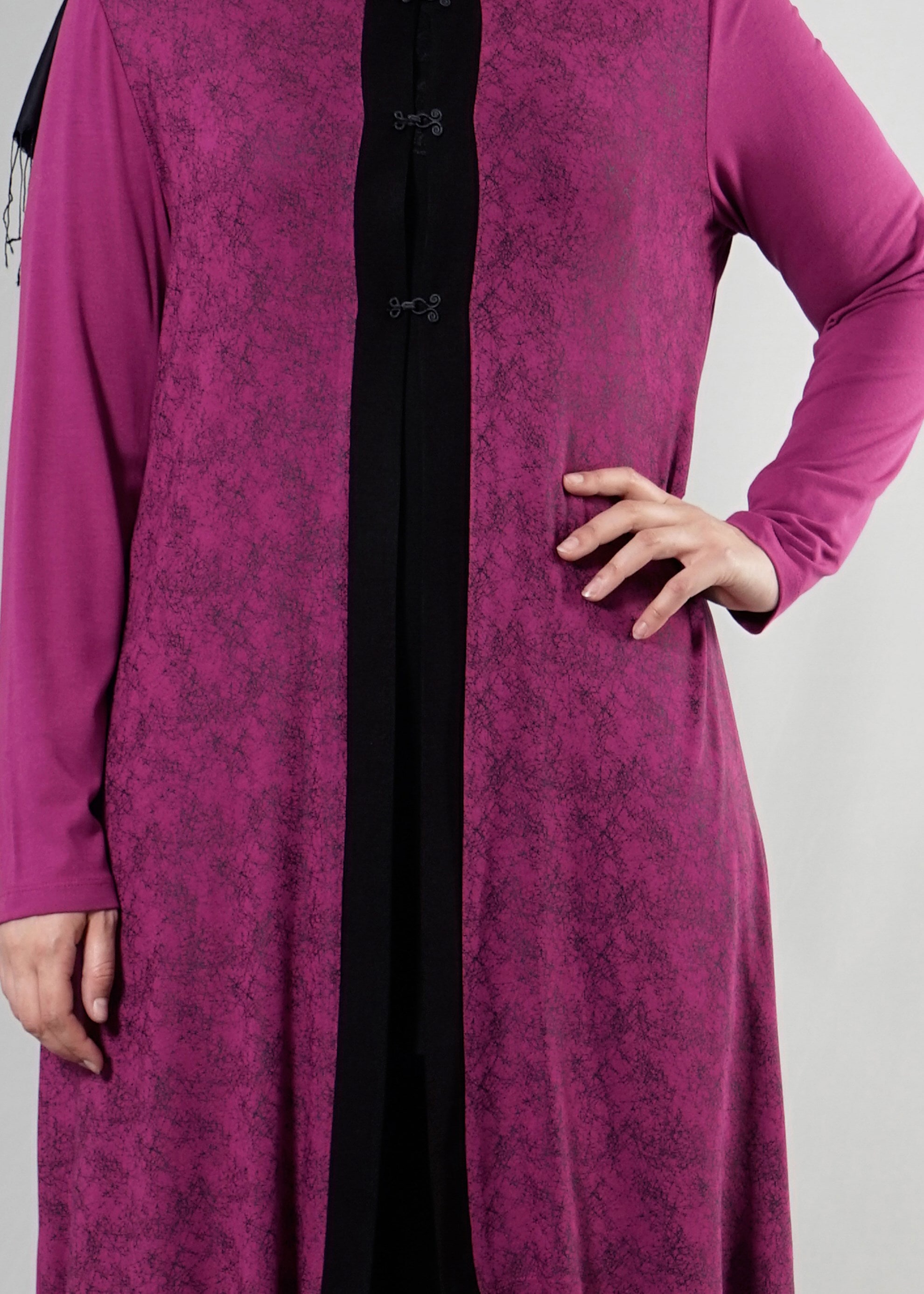 Tesettür giyim FUŞYA DESENLİ TUNİK 2530 