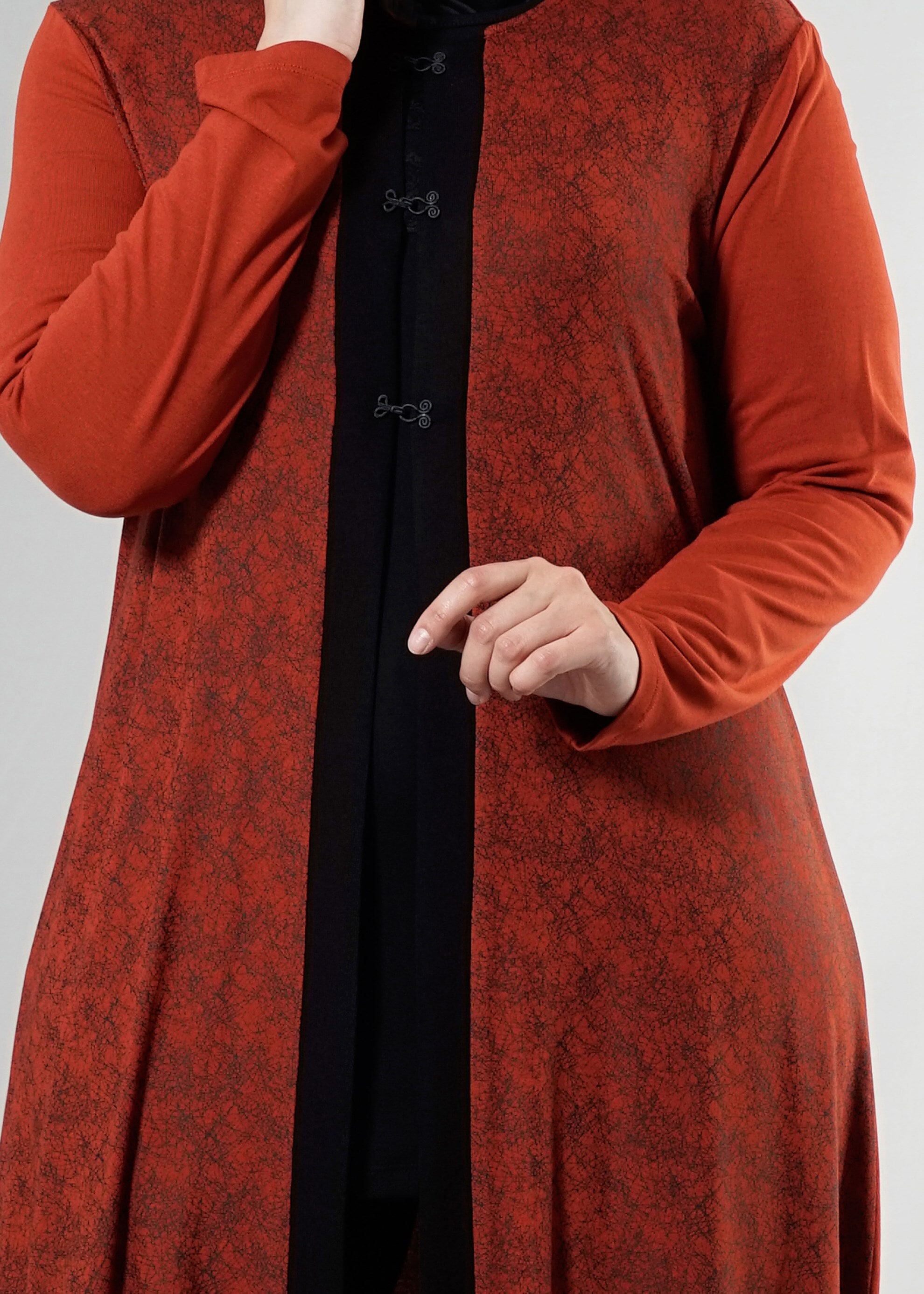 Tesettür giyim TURUNCU DESENLİ TUNİK 2530 