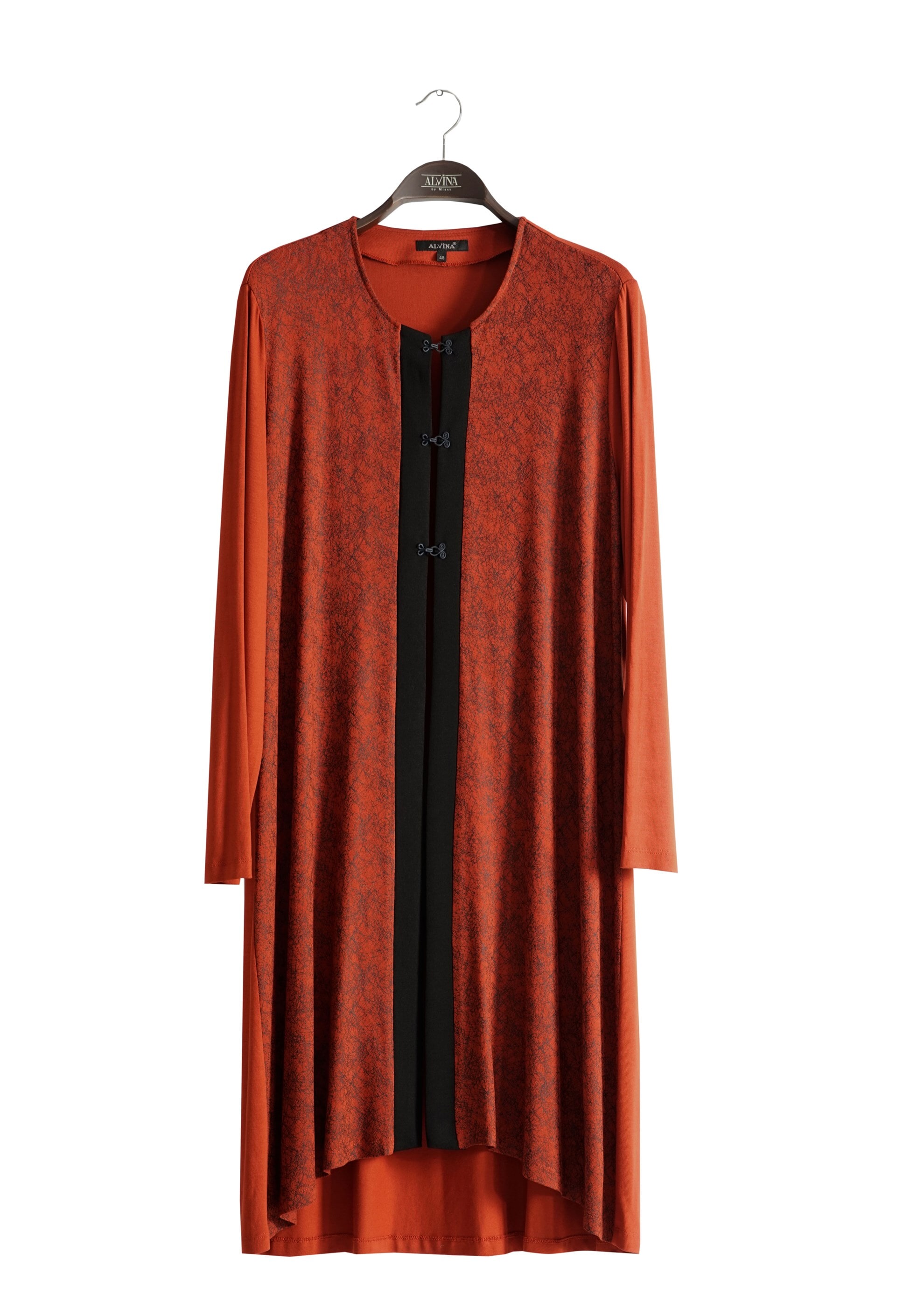 Tesettür giyim TURUNCU DESENLİ TUNİK 2530 