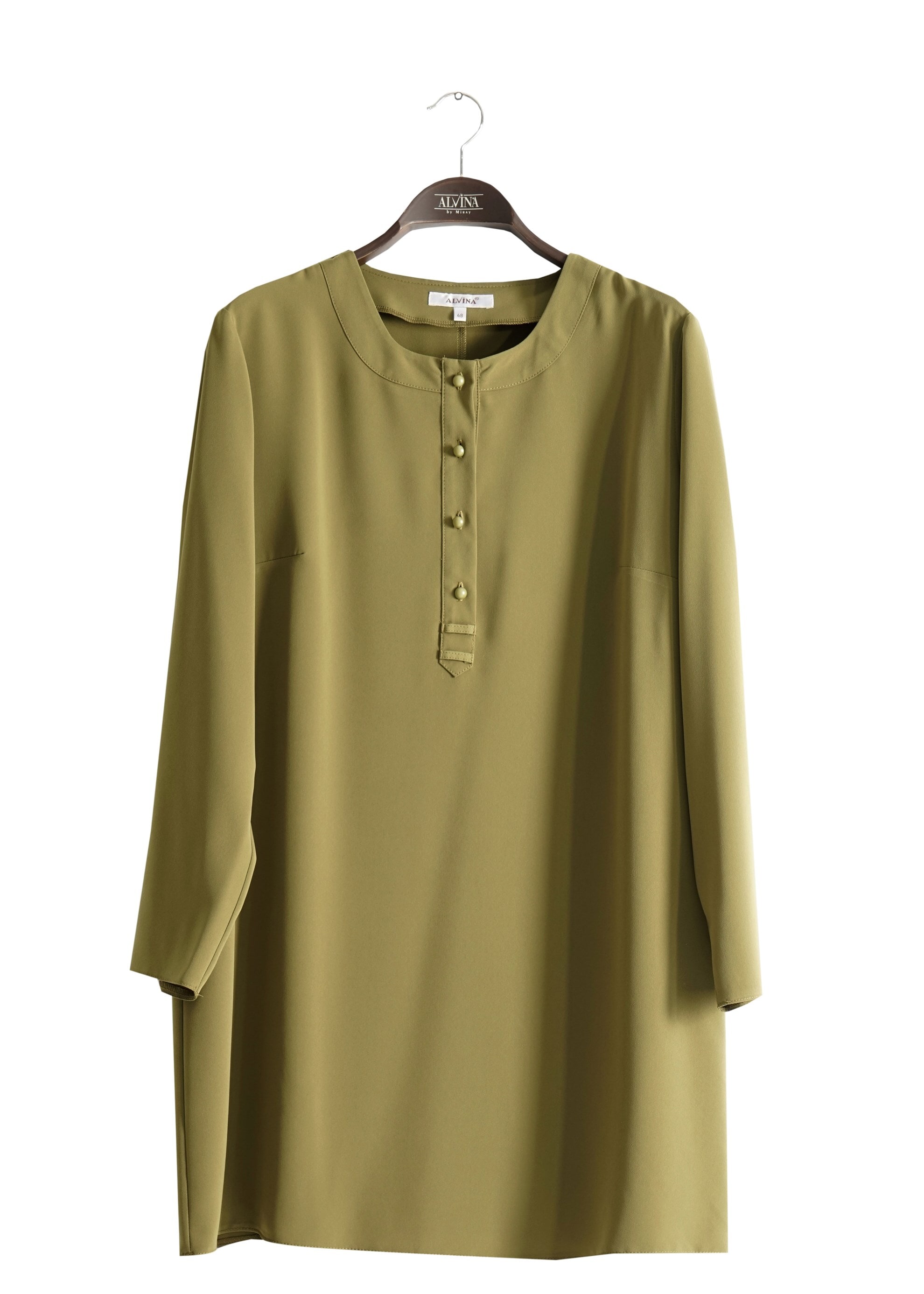 Tesettür giyim YEŞİL DÜĞMELİ TUNİK 2544 