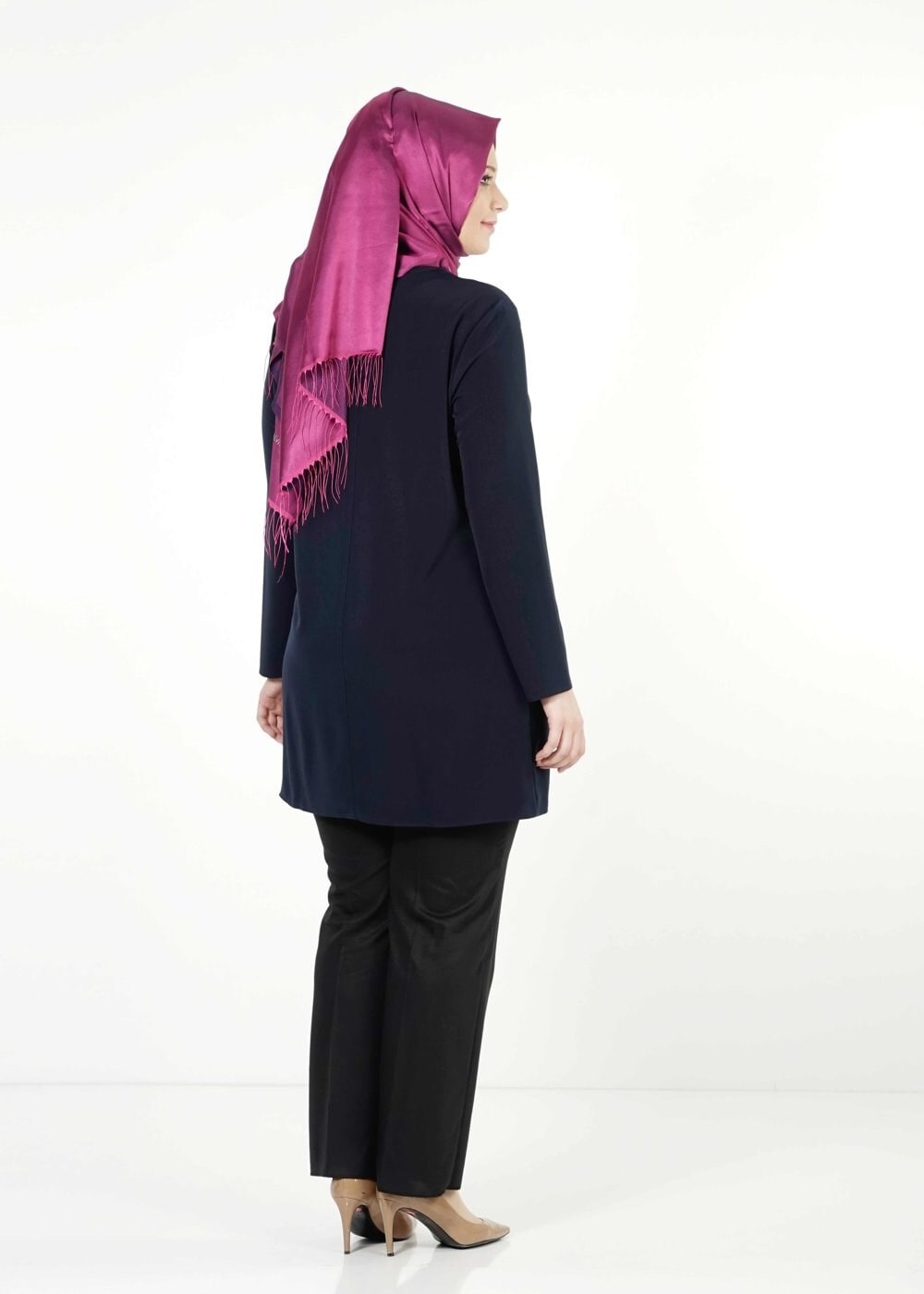 Tesettür giyim LACİVERT DÜĞMELİ TUNİK 2544 