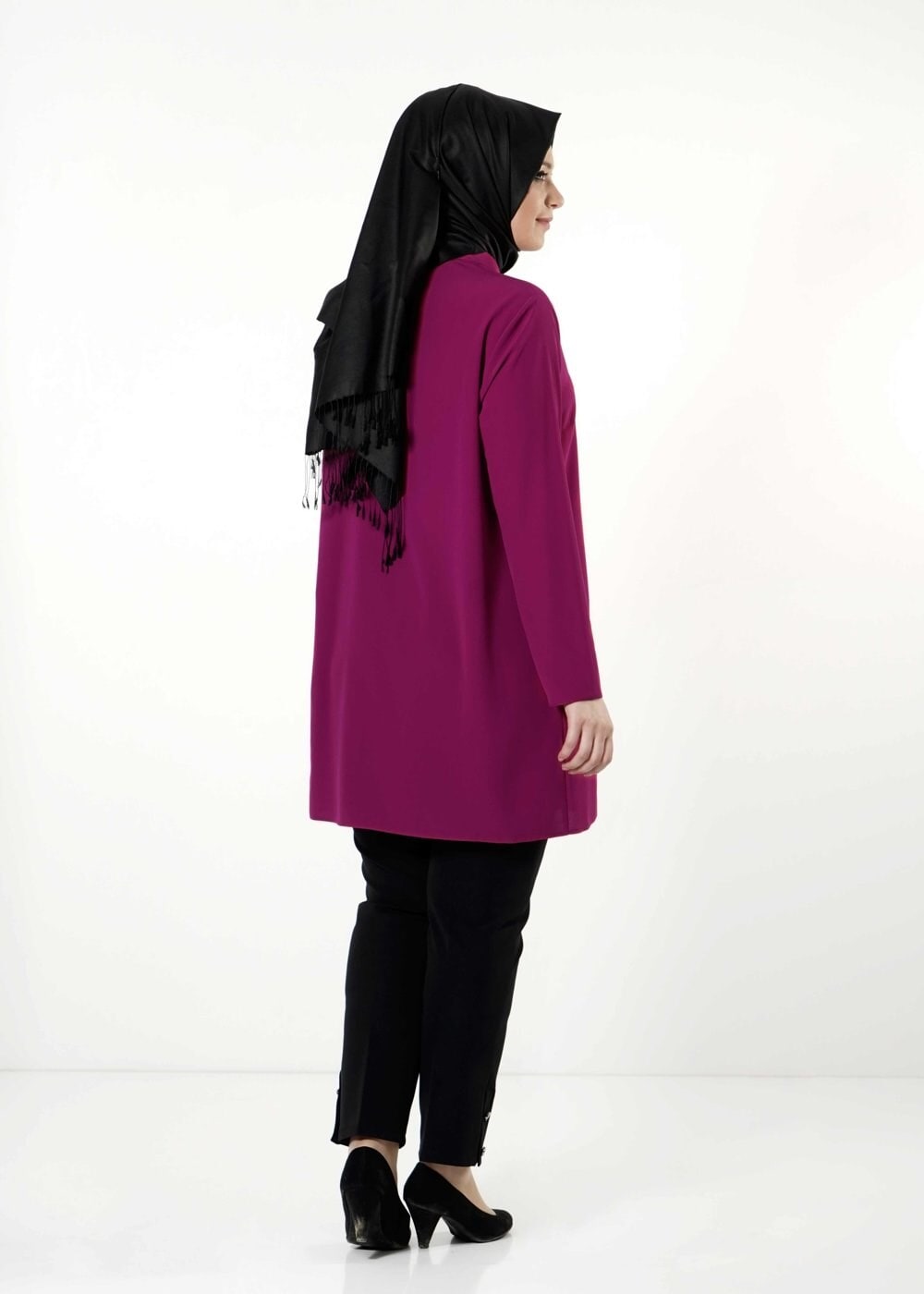 Tesettür giyim MOR BAĞLAMA DETAYLI TUNİK 2551 