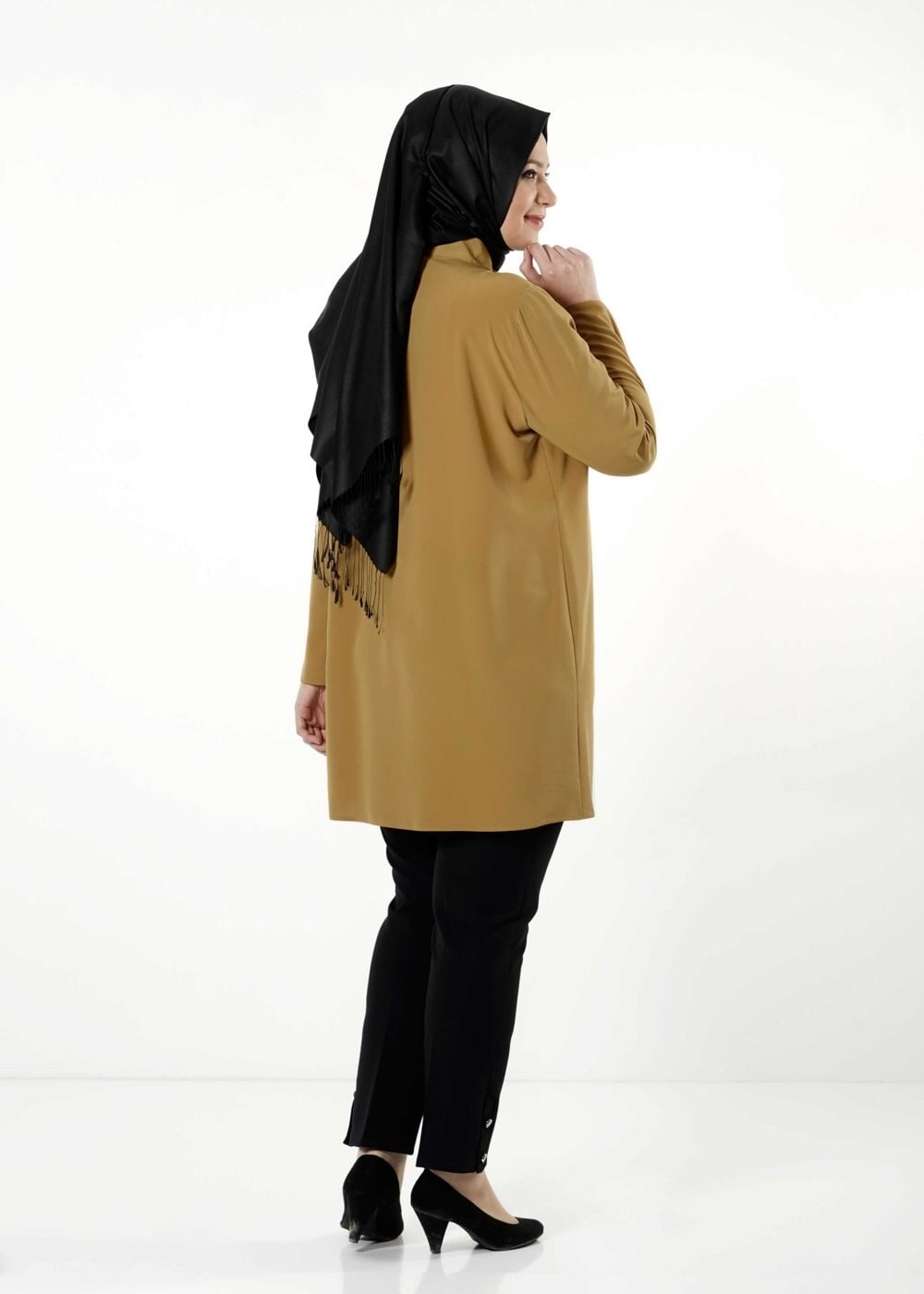 Tesettür giyim SARI BAĞLAMA DETAYLI TUNİK 2551 