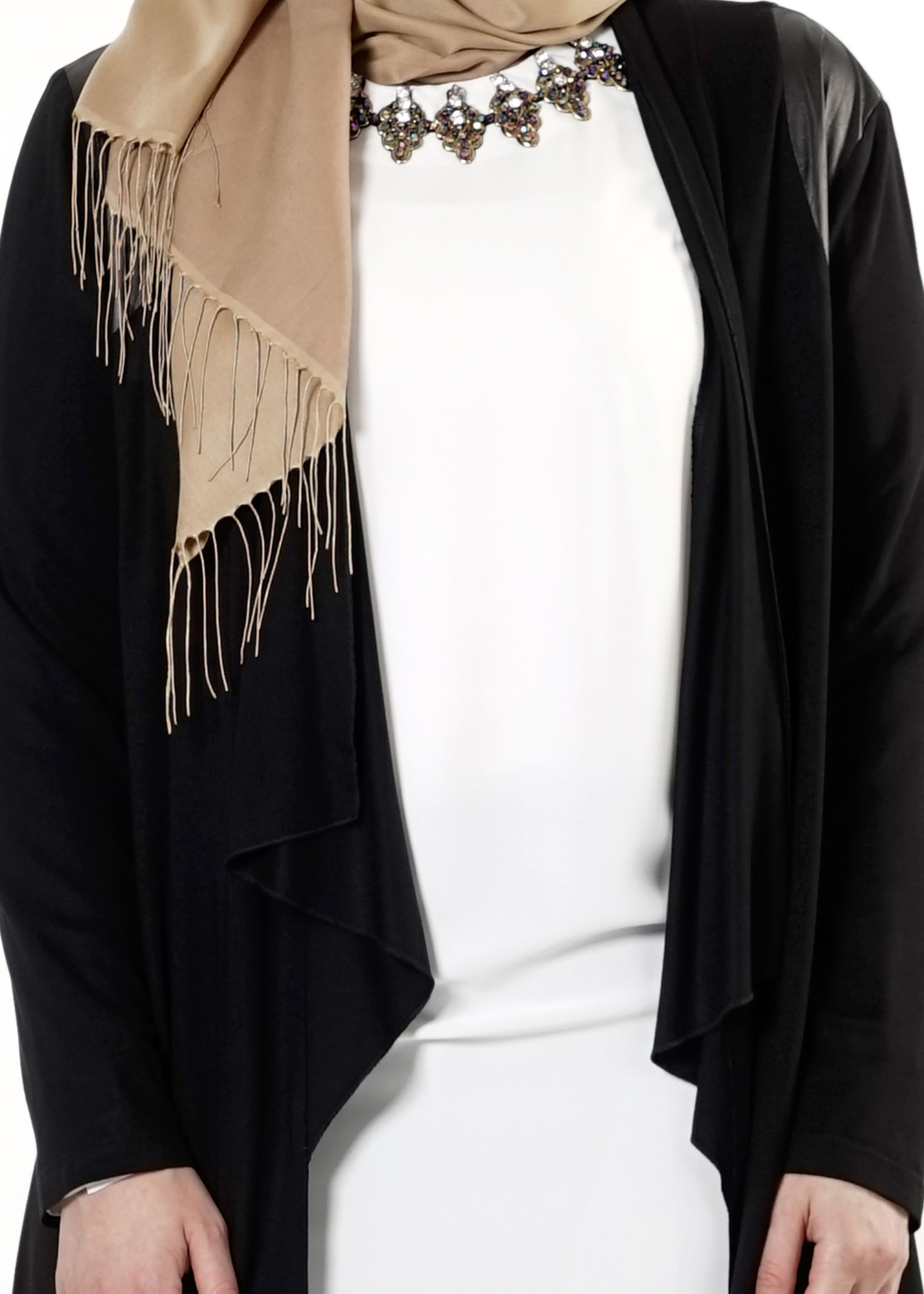 Tesettür giyim SİYAH ŞAL YAKA TUNİK 2552 