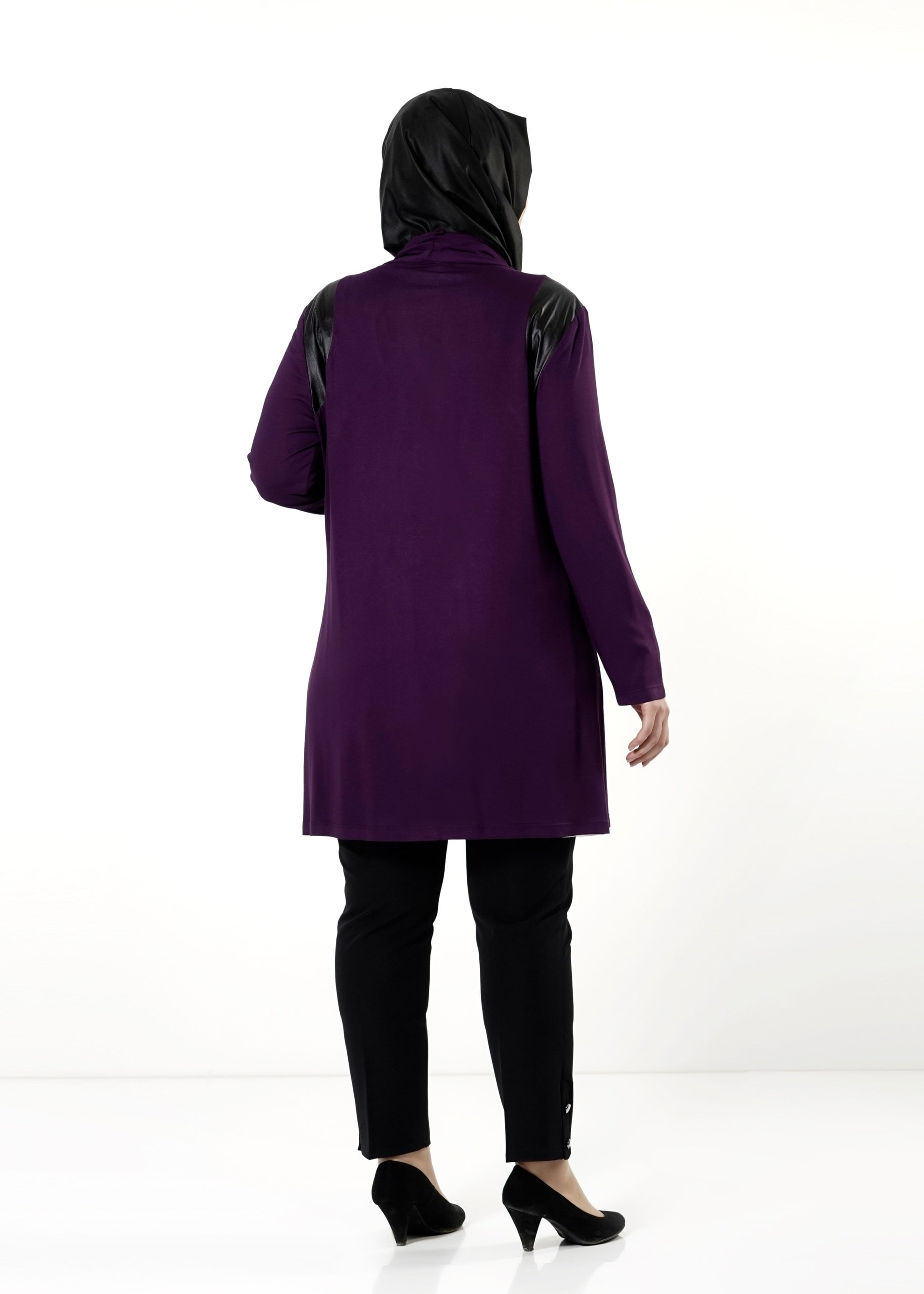 Tesettür giyim MOR ŞAL YAKA TUNİK 2552 