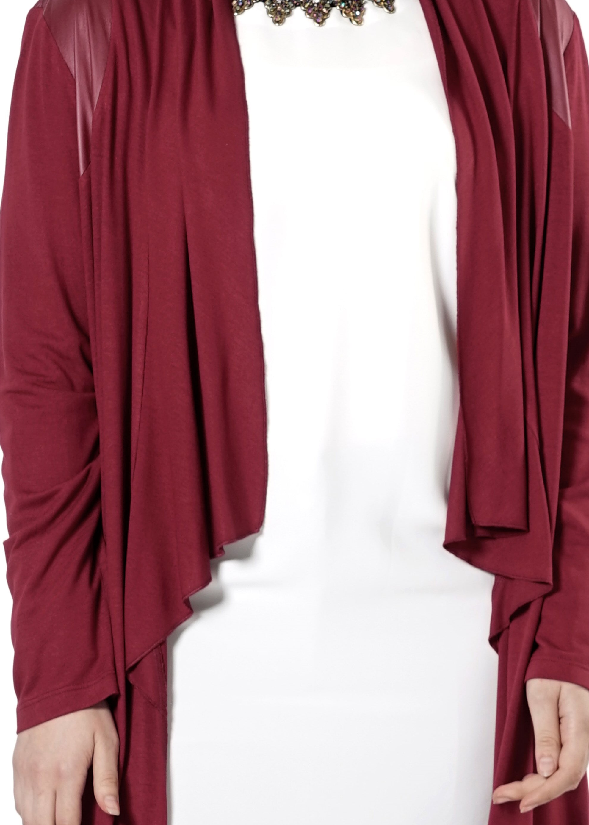 Tesettür giyim BORDO ŞAL YAKA TUNİK 2552 