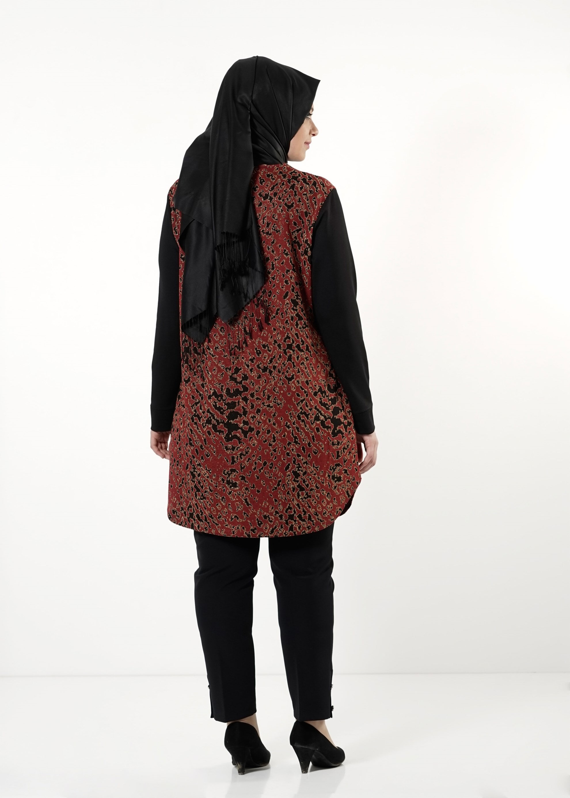 Tesettür giyim BORDO 2553 TUNİK