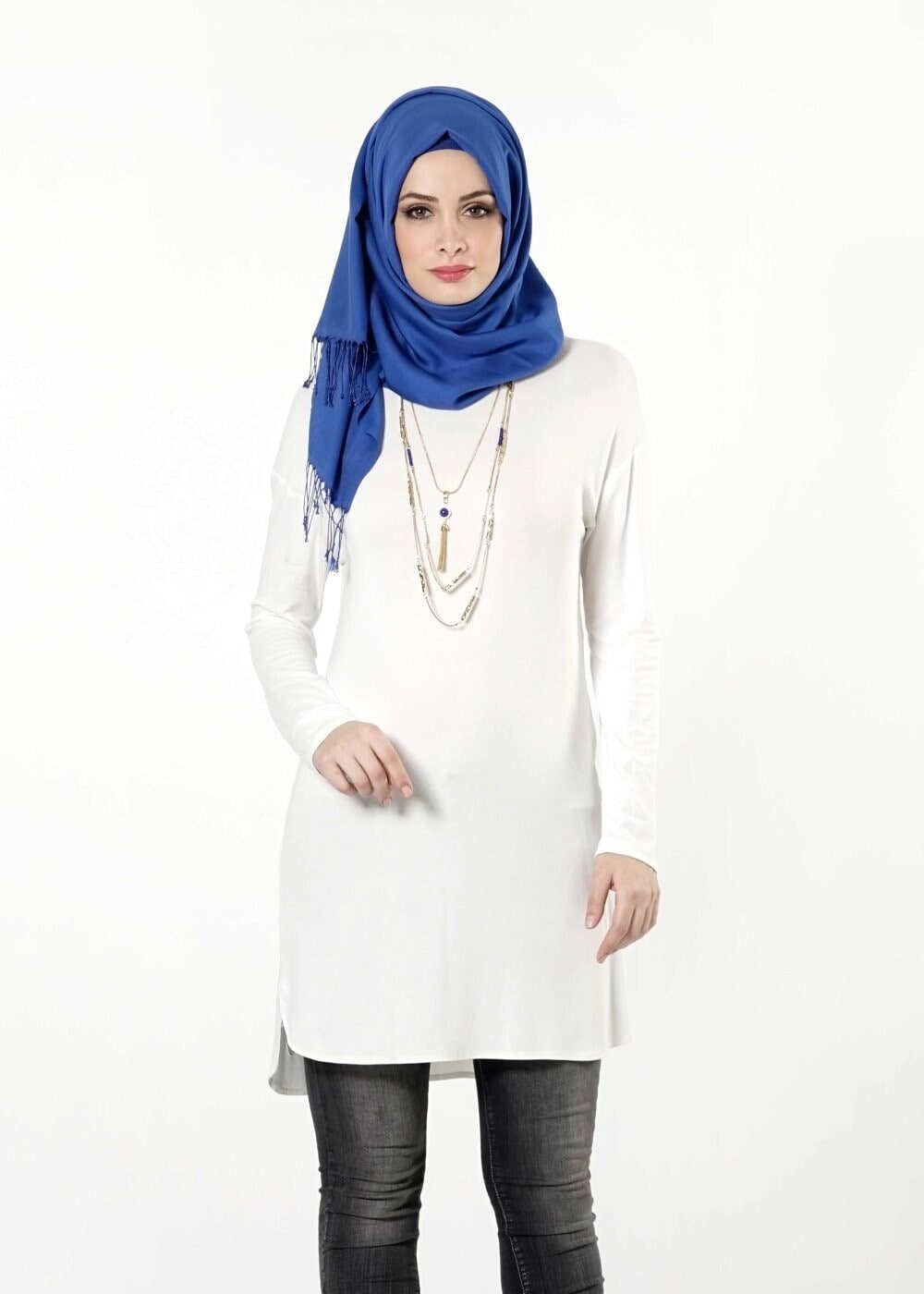 Tesettür giyim BEYAZ 4011 TUNİK
