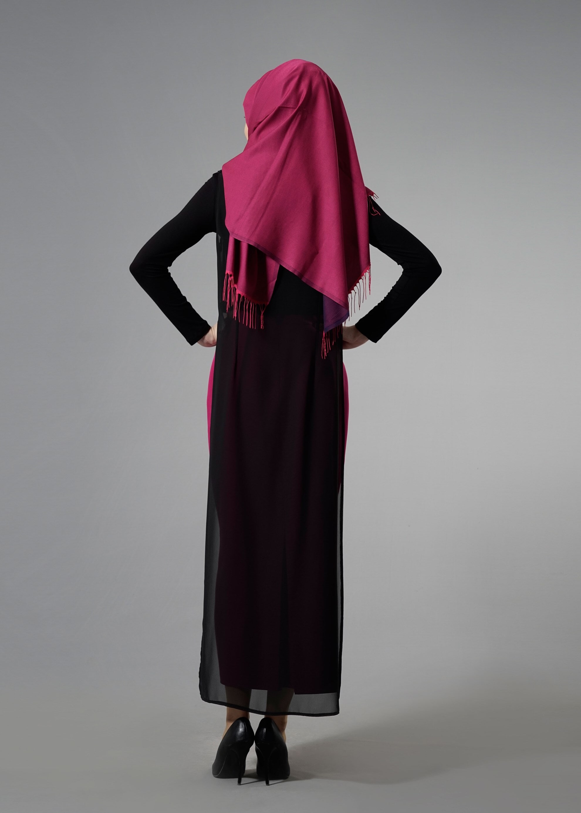 Tesettür giyim SİYAH ŞİFON DETAYLI TUNİK 4041 