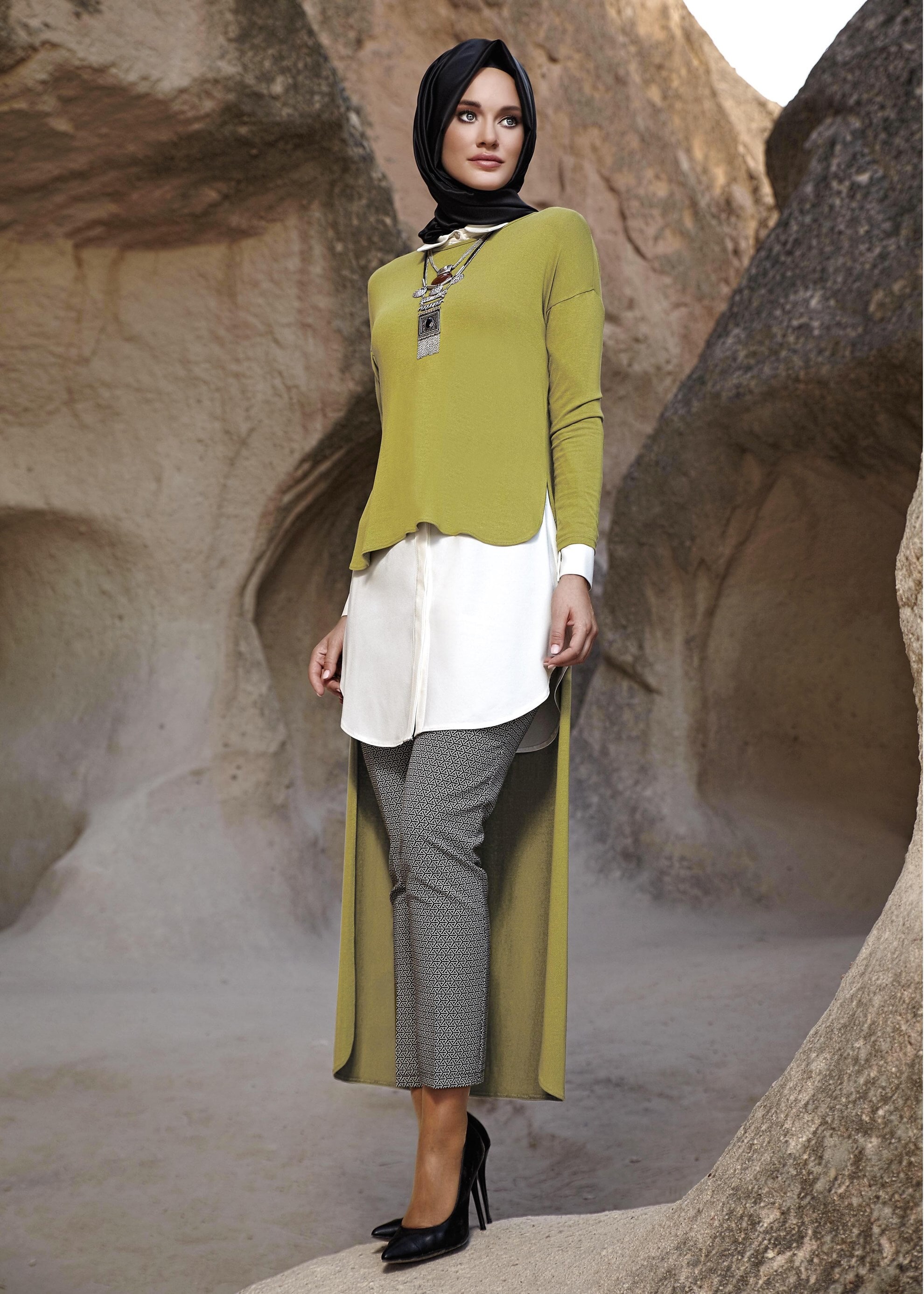 Tesettür giyim YEŞİL 4042 TUNİK