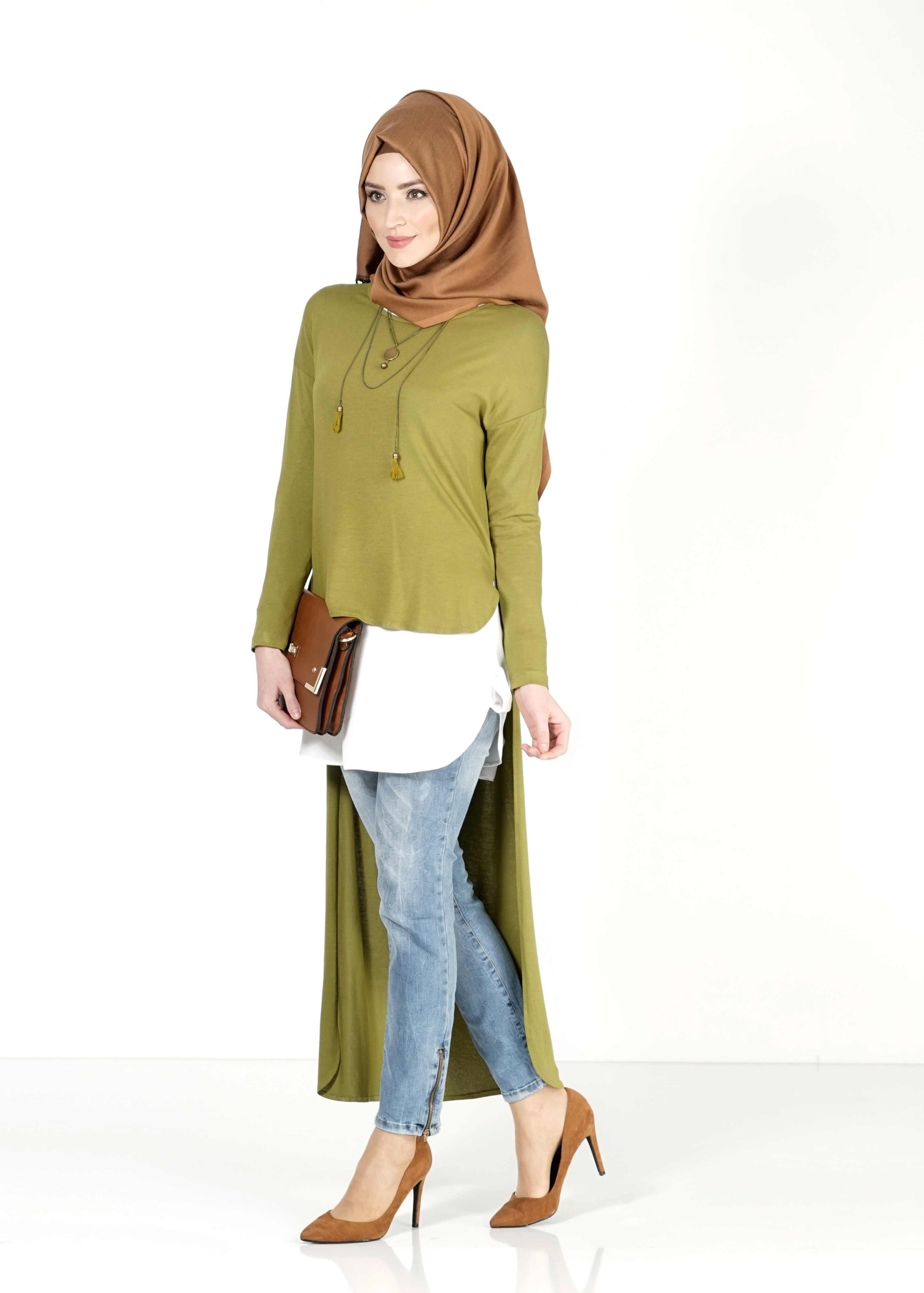 Tesettür giyim YEŞİL 4042 TUNİK
