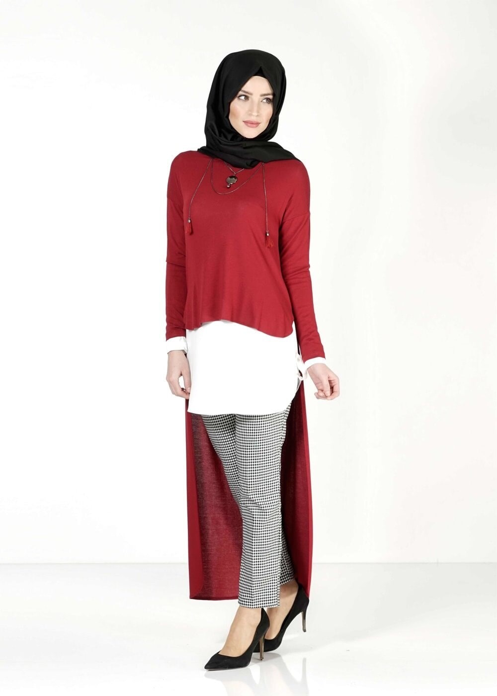 Tesettür giyim BORDO 4042 TUNİK
