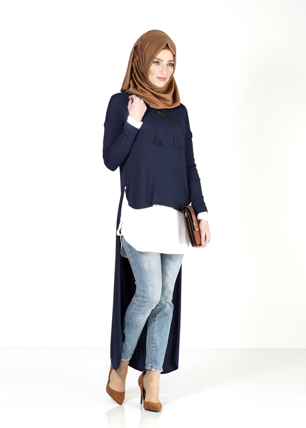 Tesettür giyim LACİVERT 4042 TUNİK
